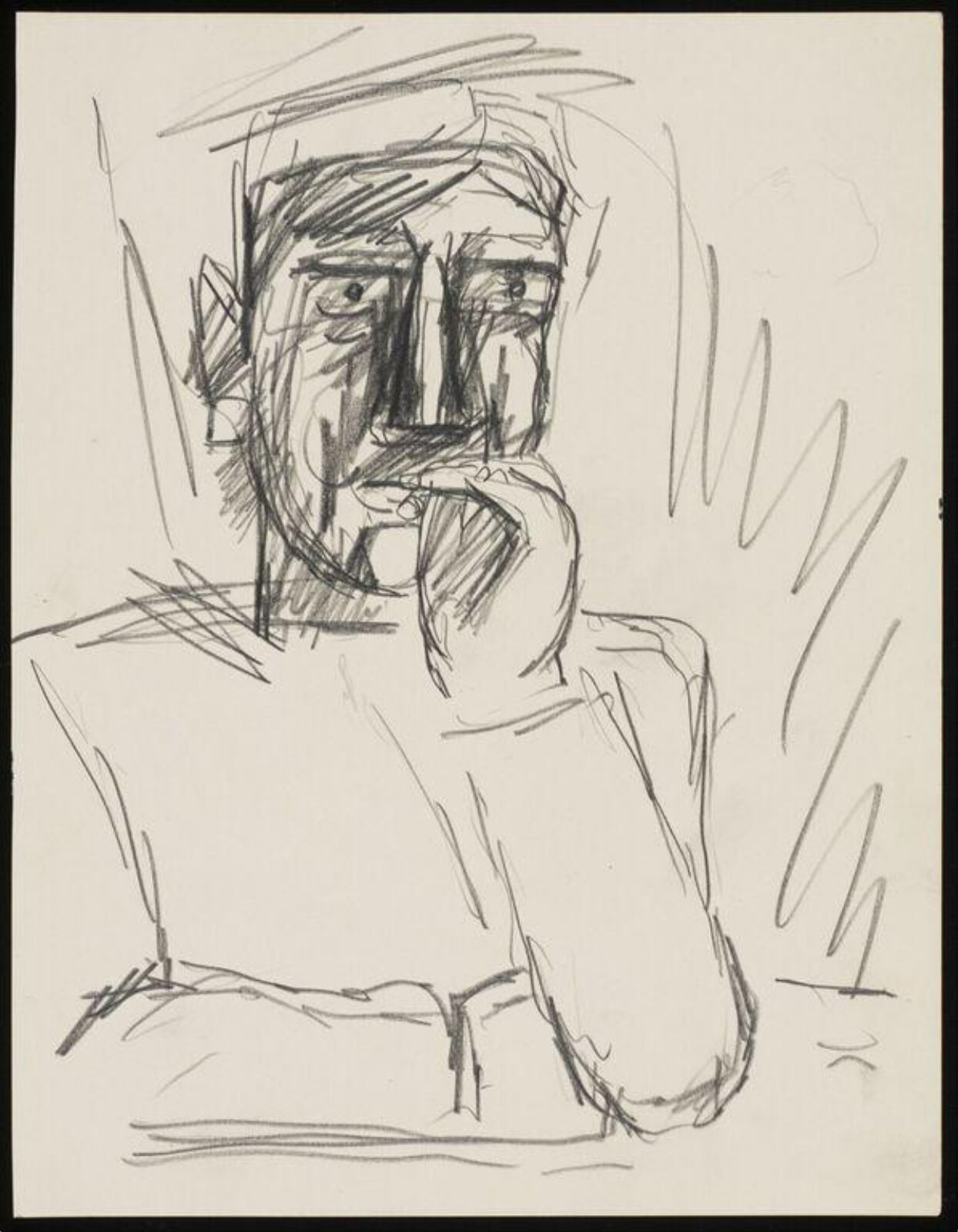 Drawing, Josef Herman, 1944-55