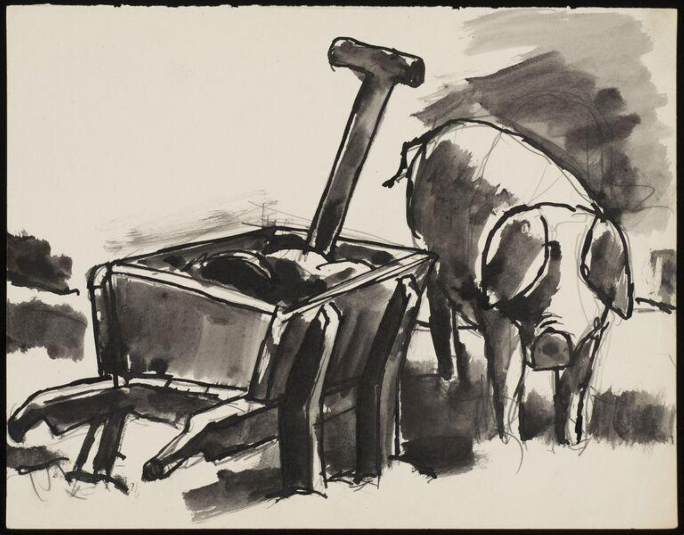 Drawing, Josef Herman, 1944-55