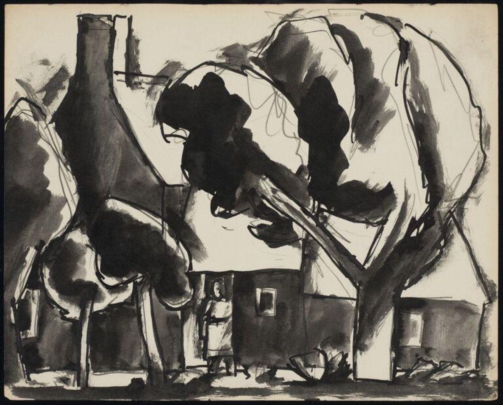 Drawing, Josef Herman, 1944-55