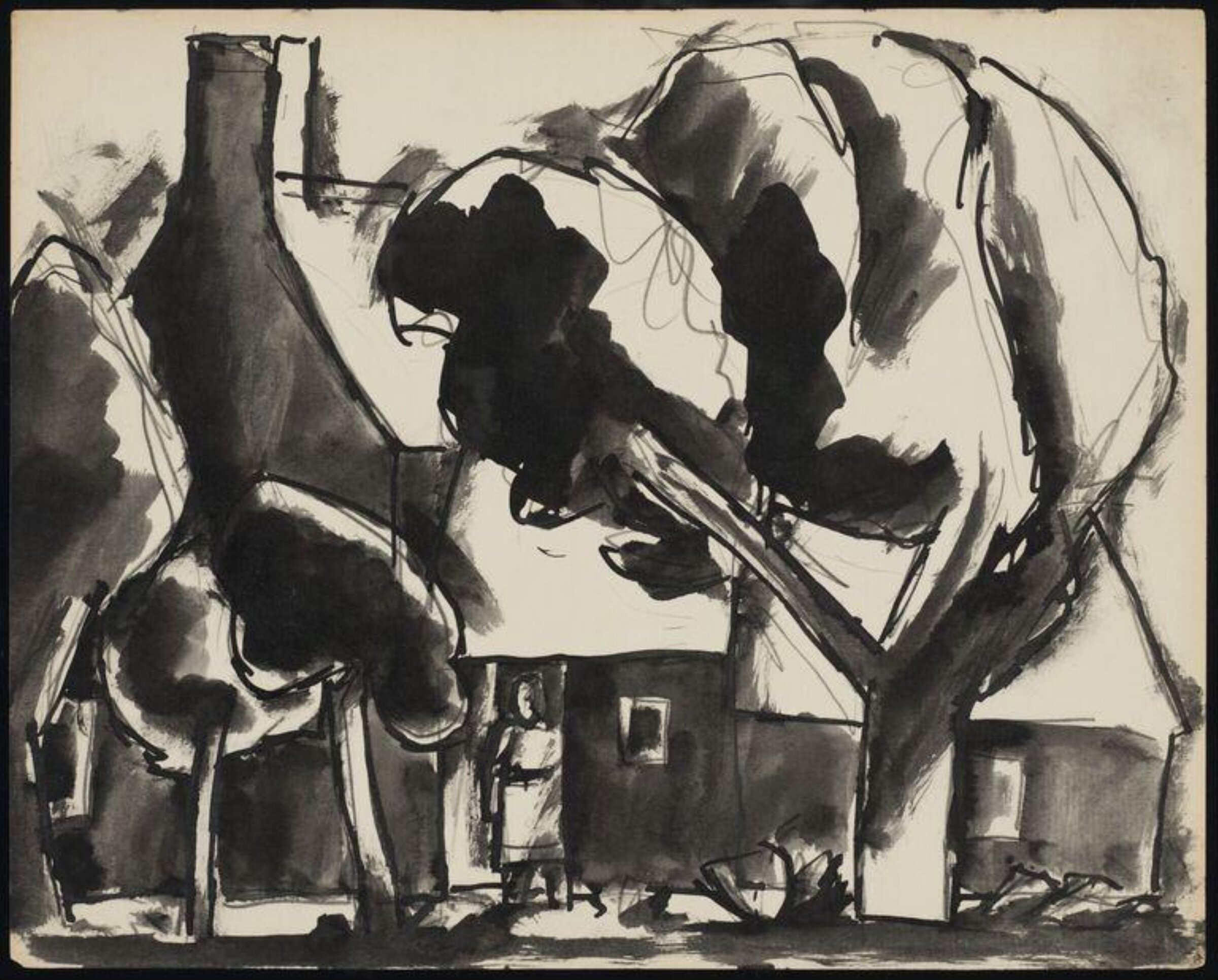 Drawing, Josef Herman, 1944-55