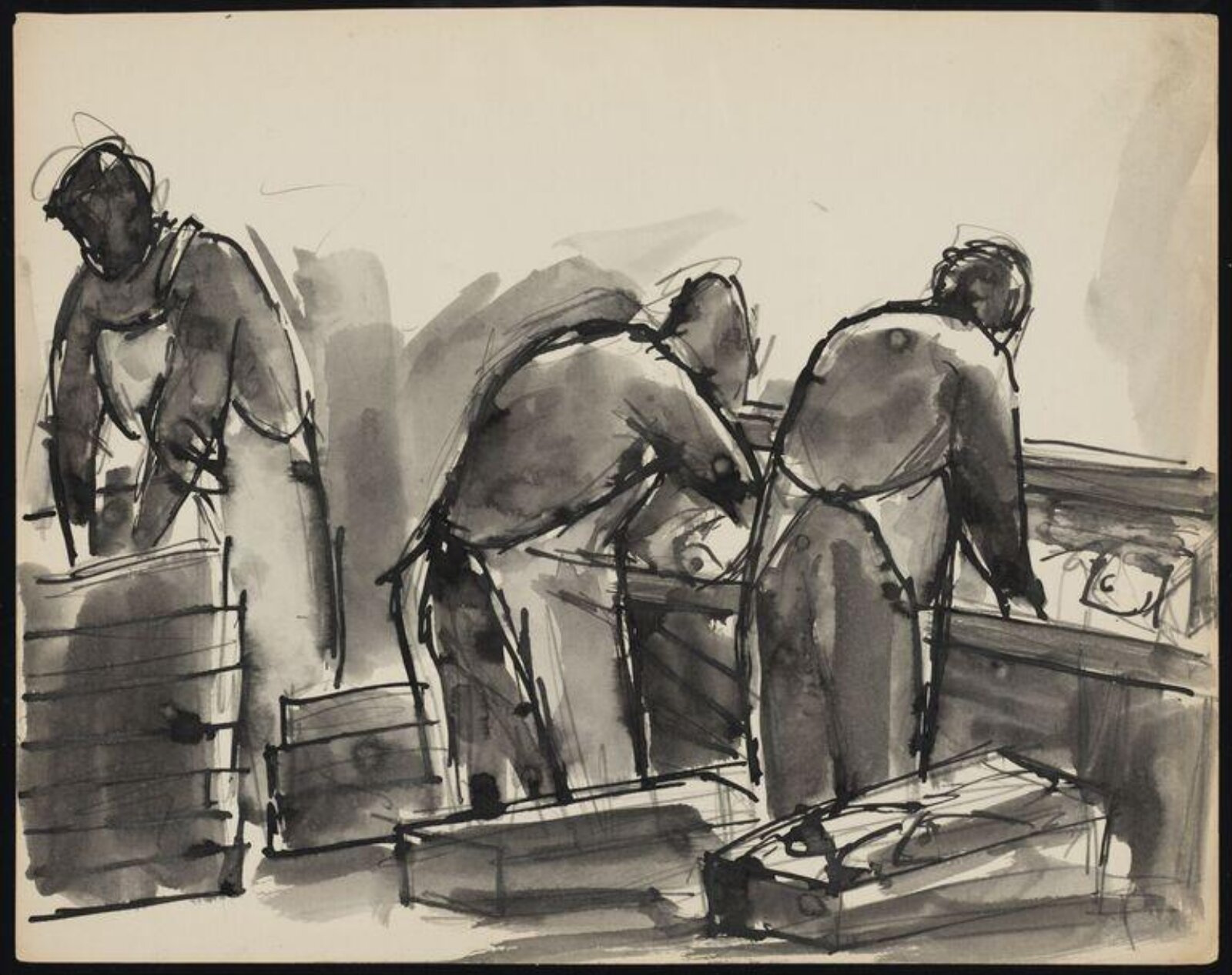 Drawing, Josef Herman, 1944-55