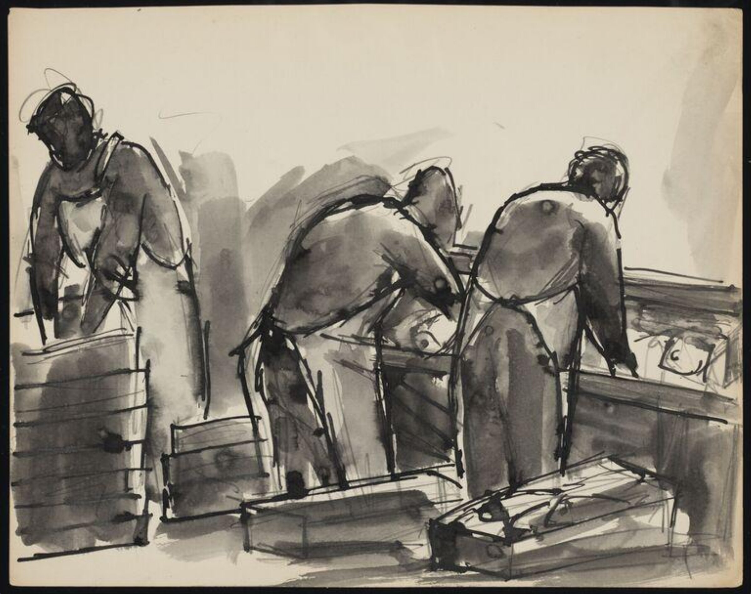 Drawing, Josef Herman, 1944-55