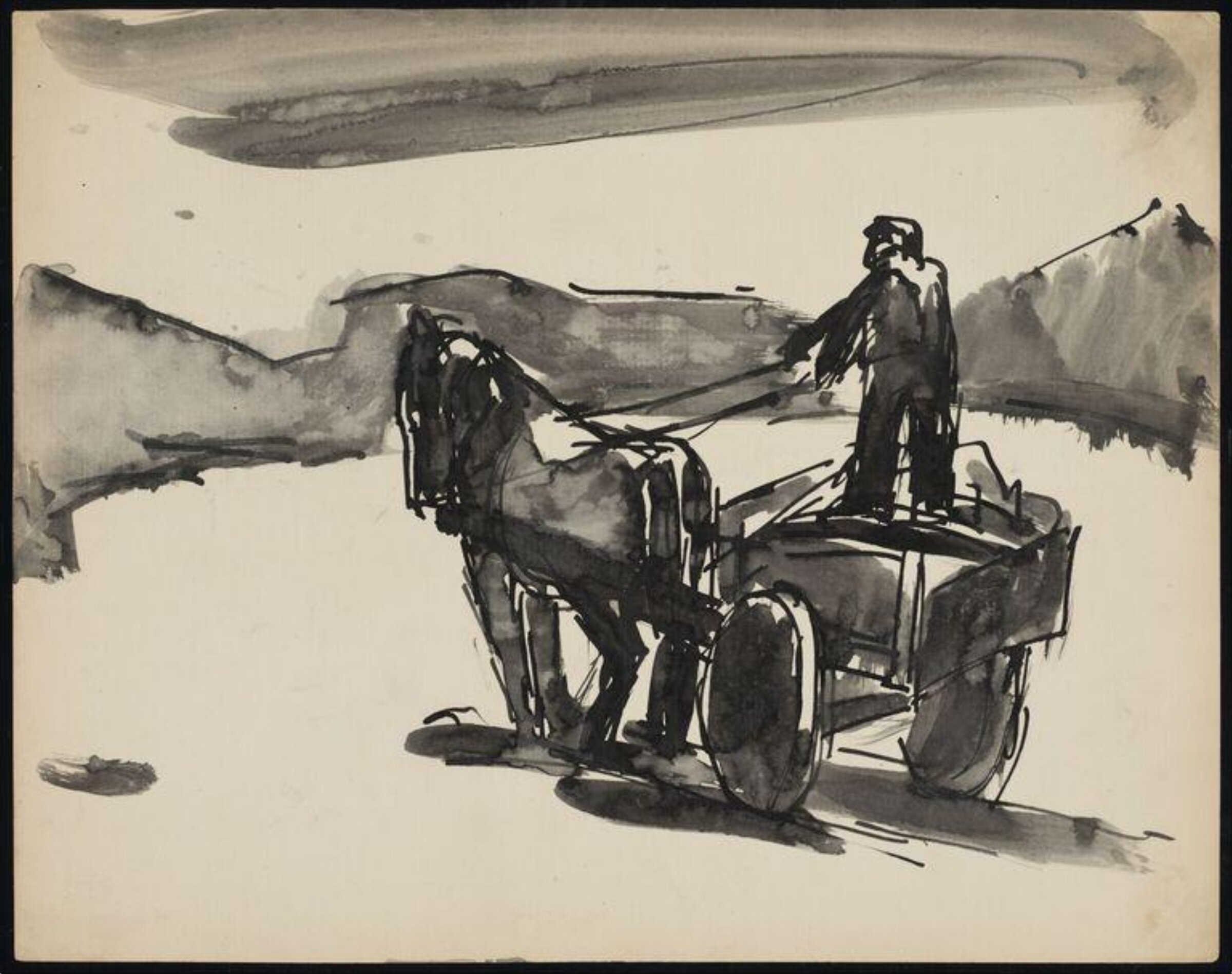 Drawing, Josef Herman, 1944-55