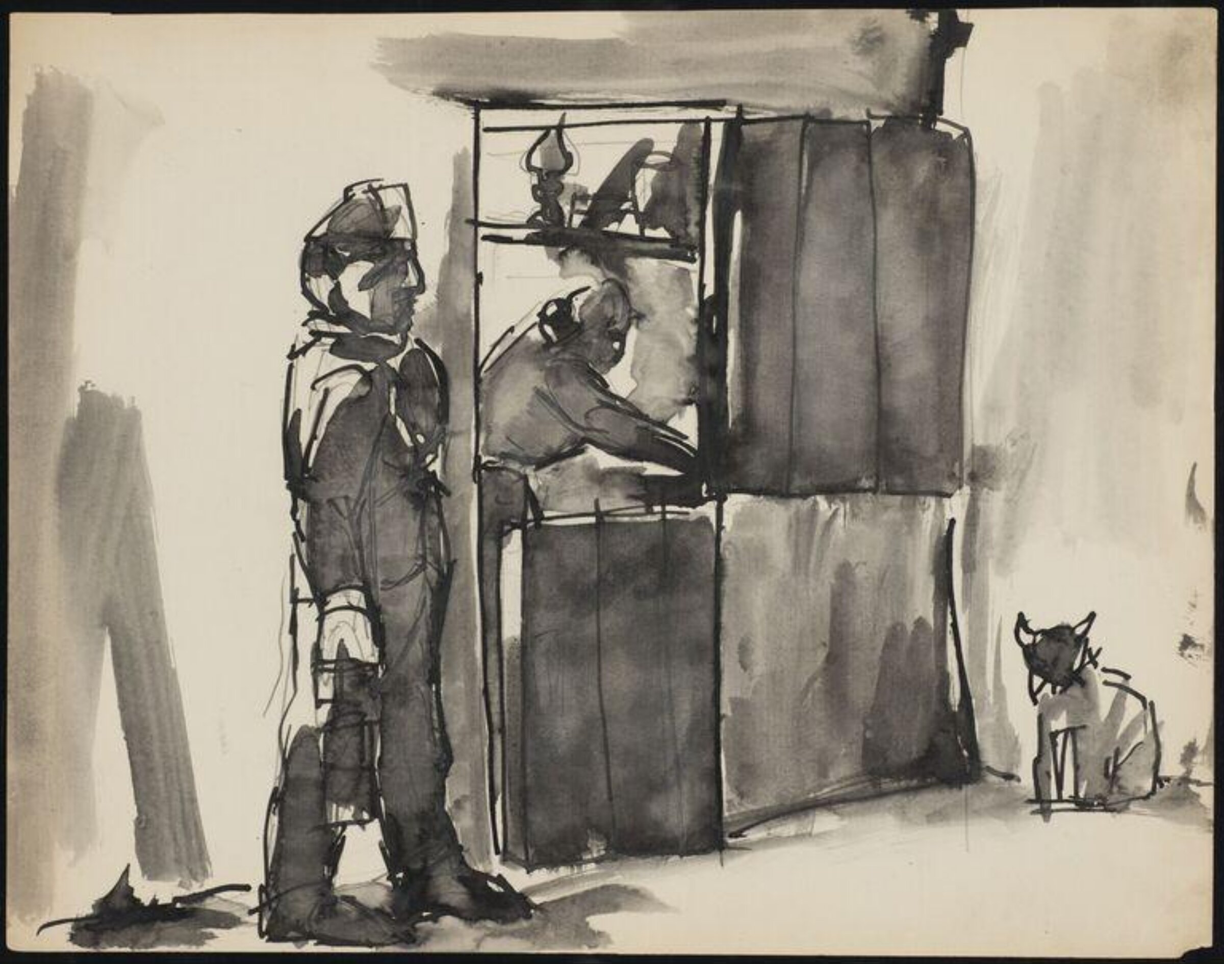Drawing, Josef Herman, 1944-55