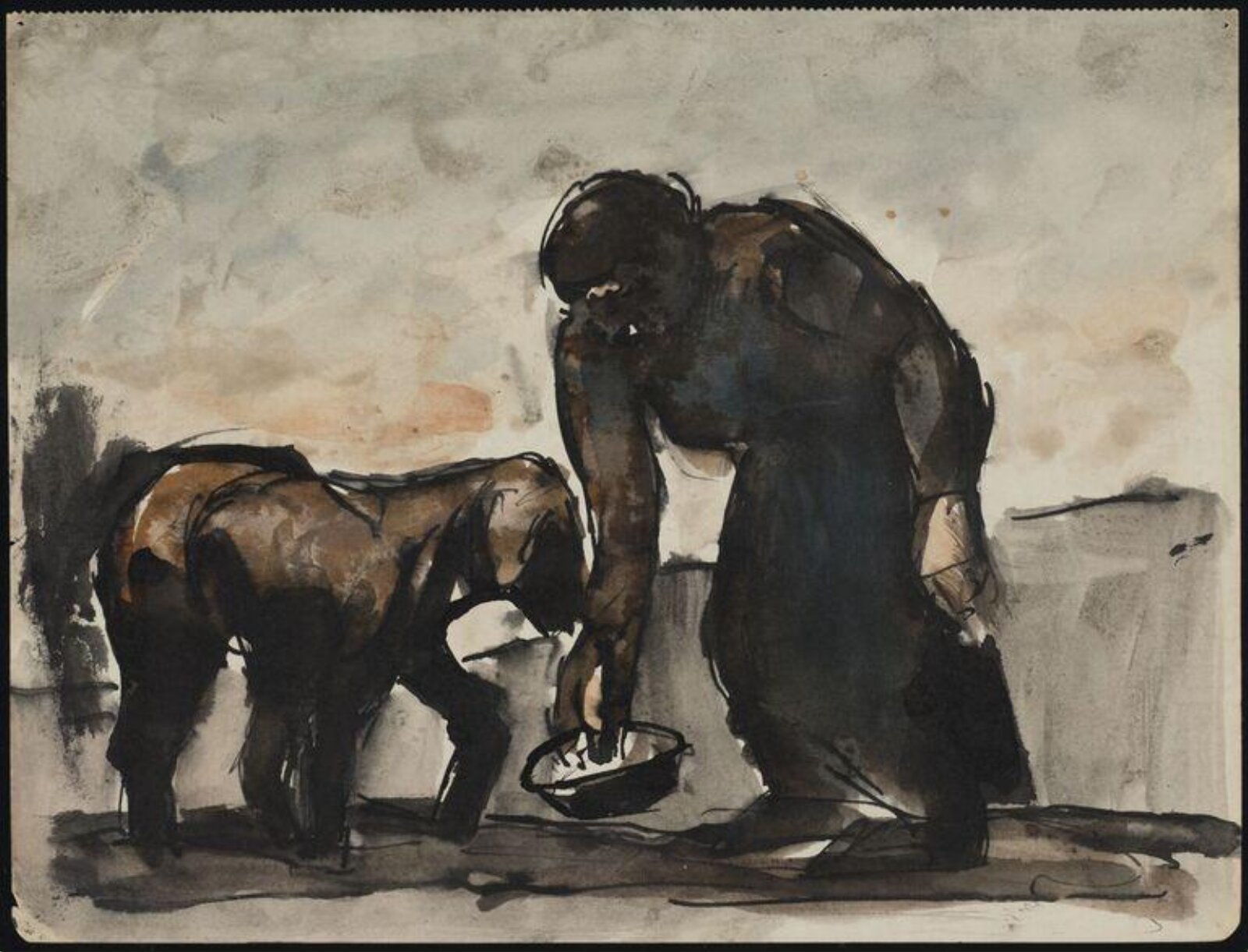 Drawing, Josef Herman, 1944-55