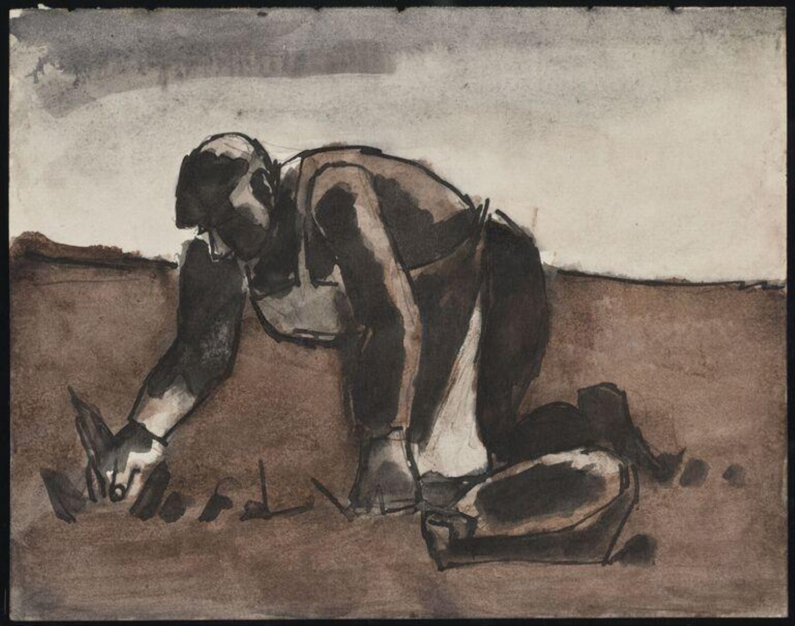 Drawing, Josef Herman, 1944-55