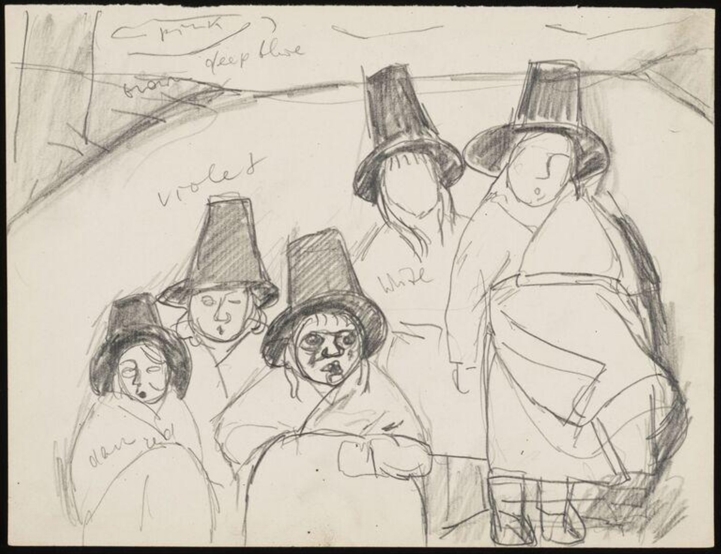 Drawing, Josef Herman, 1944-55
