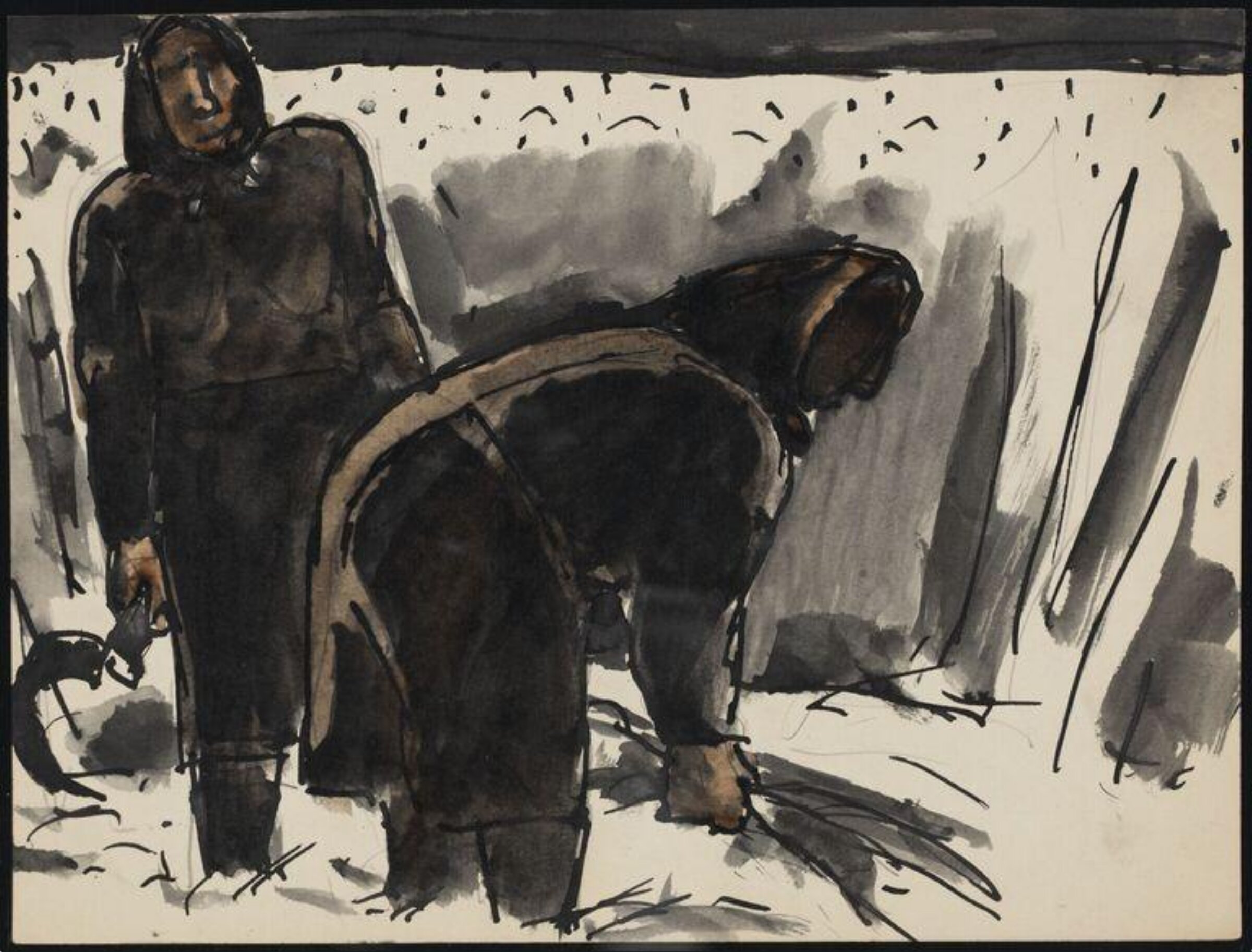 Drawing, Josef Herman, 1944-55