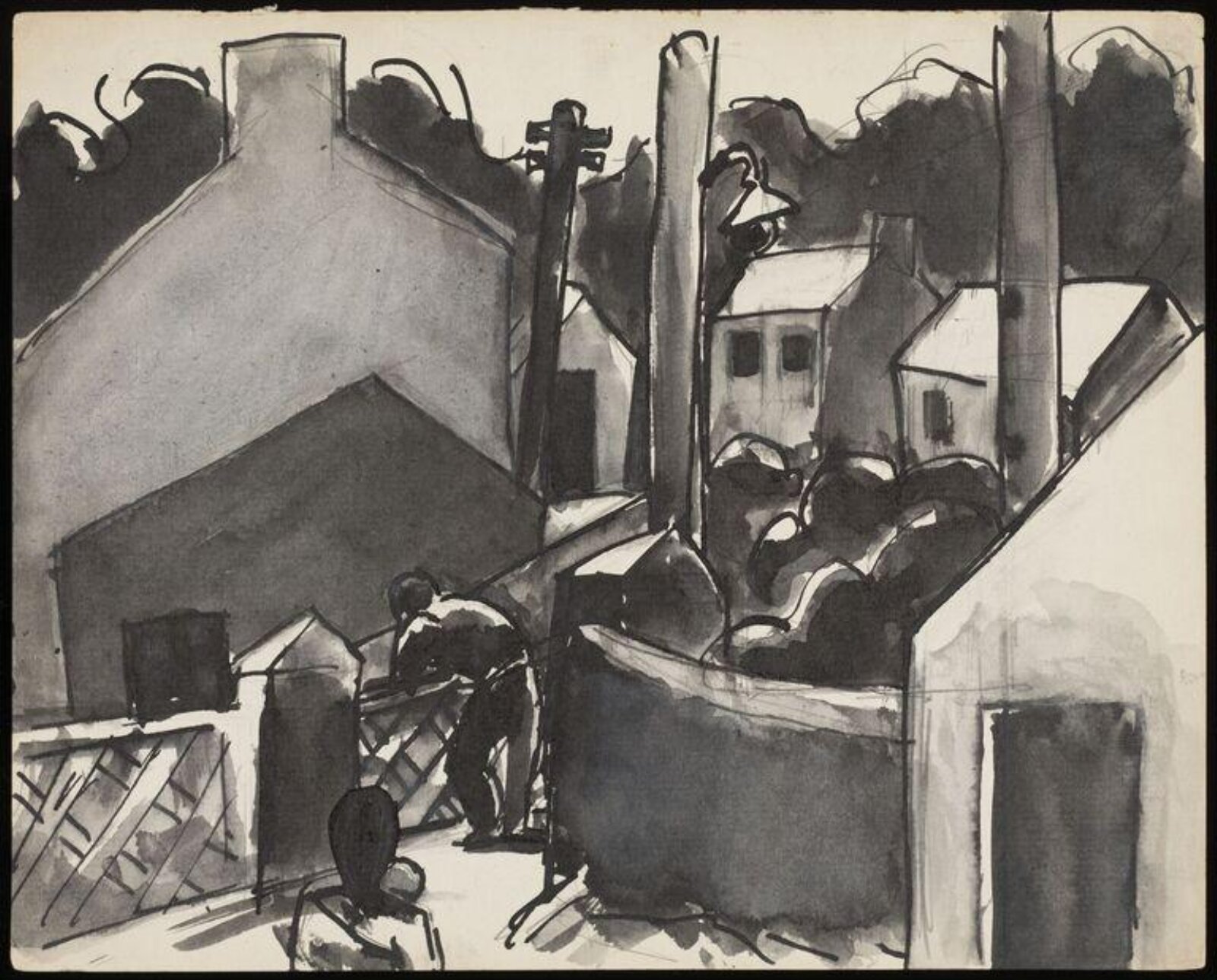 Drawing, Josef Herman, 1944-55