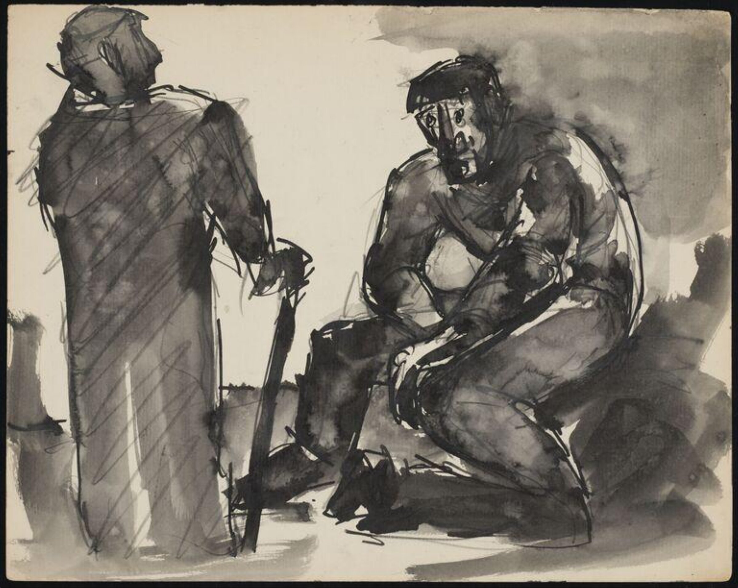 Drawing, Josef Herman, 1944-55