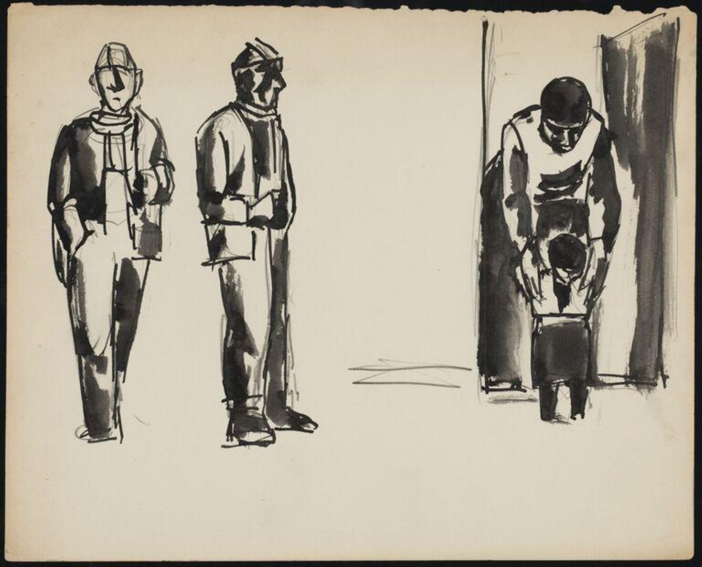 Drawing, Josef Herman, 1944-55