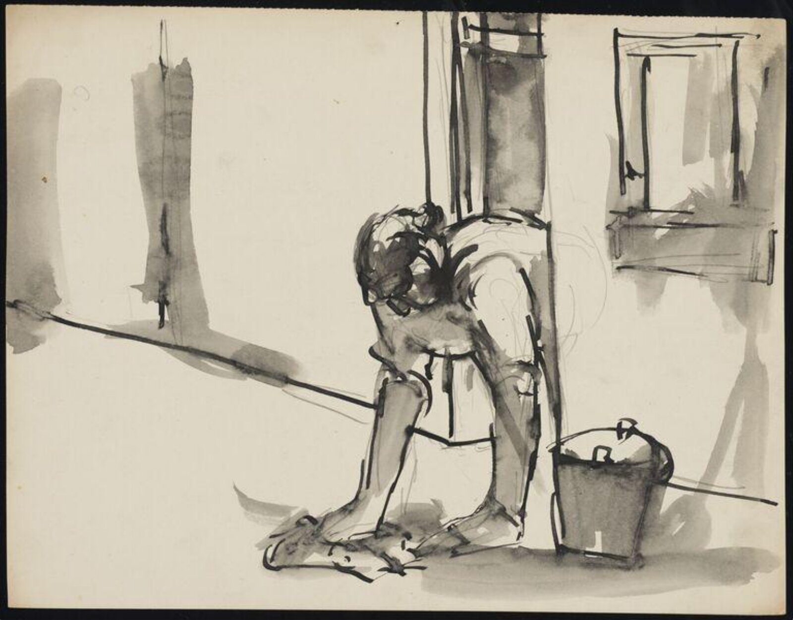 Drawing, Josef Herman, 1944-55
