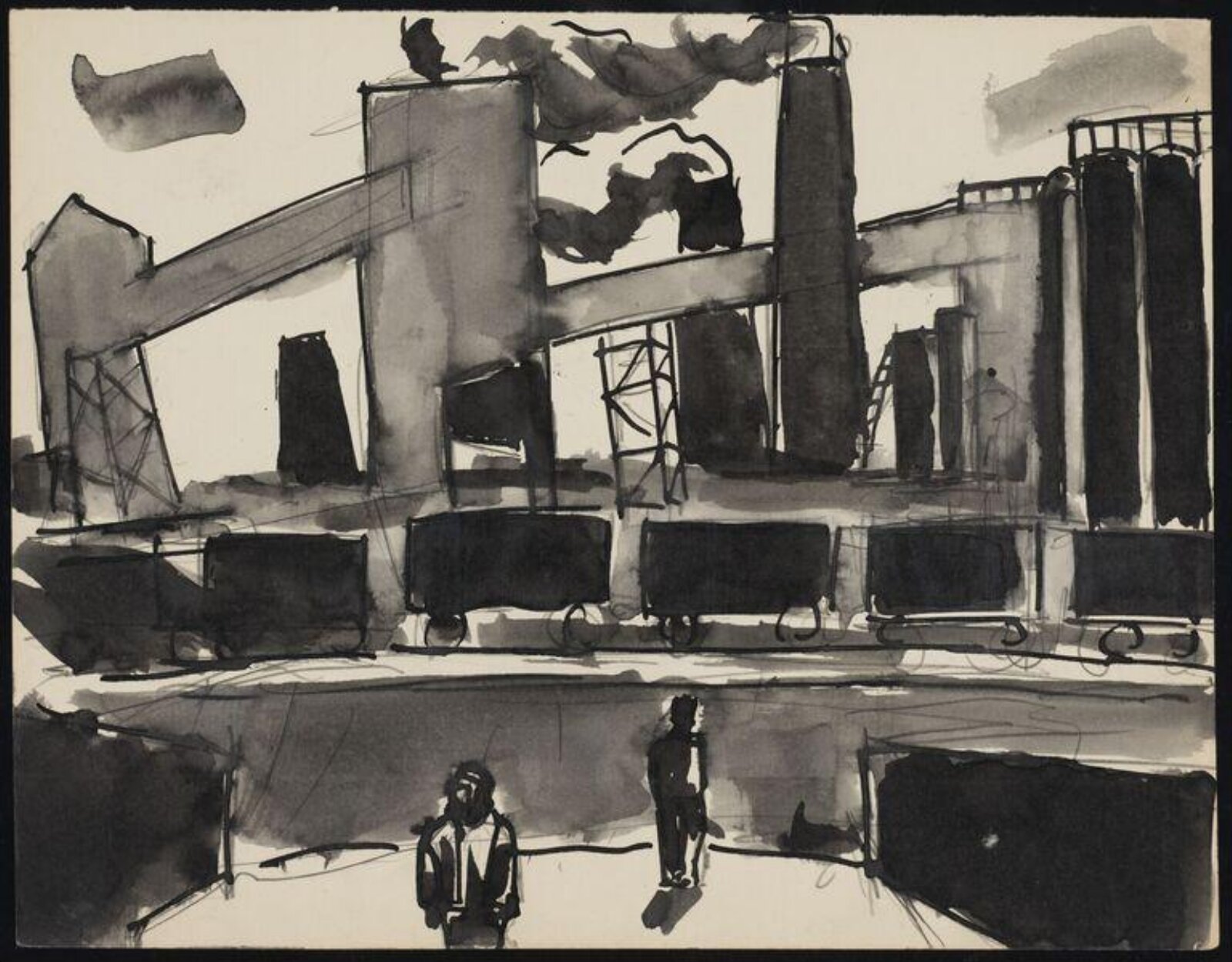 Drawing, Josef Herman, 1944-55