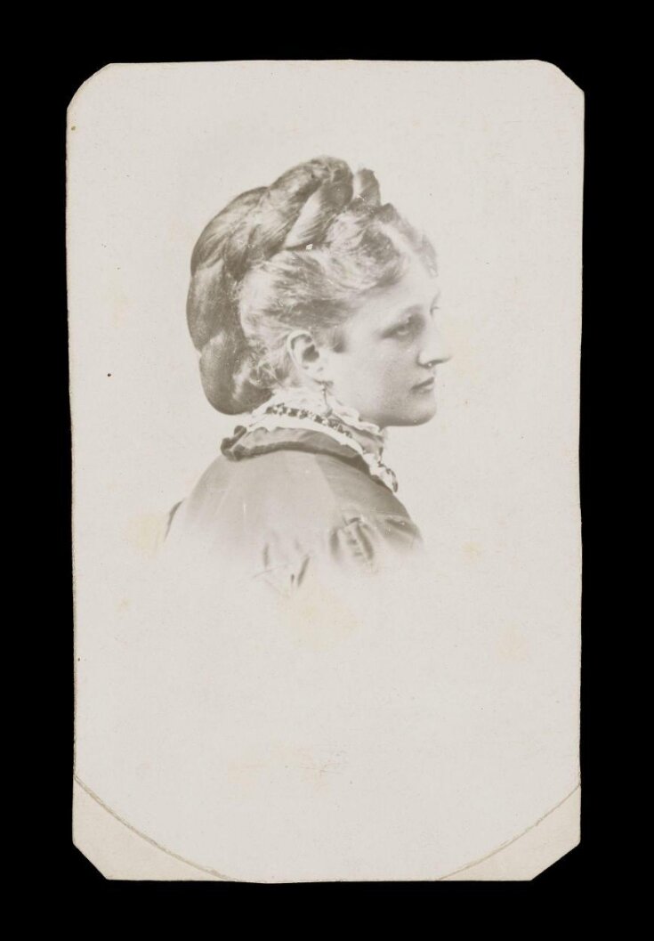 A portrait of a woman 'Miss F. Gilbert' top image