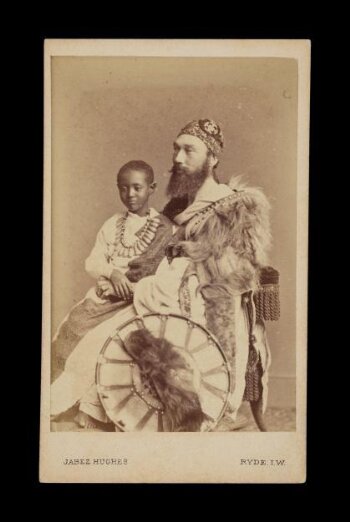 A portrait of Prince Alemayehu and Tristram Speedy