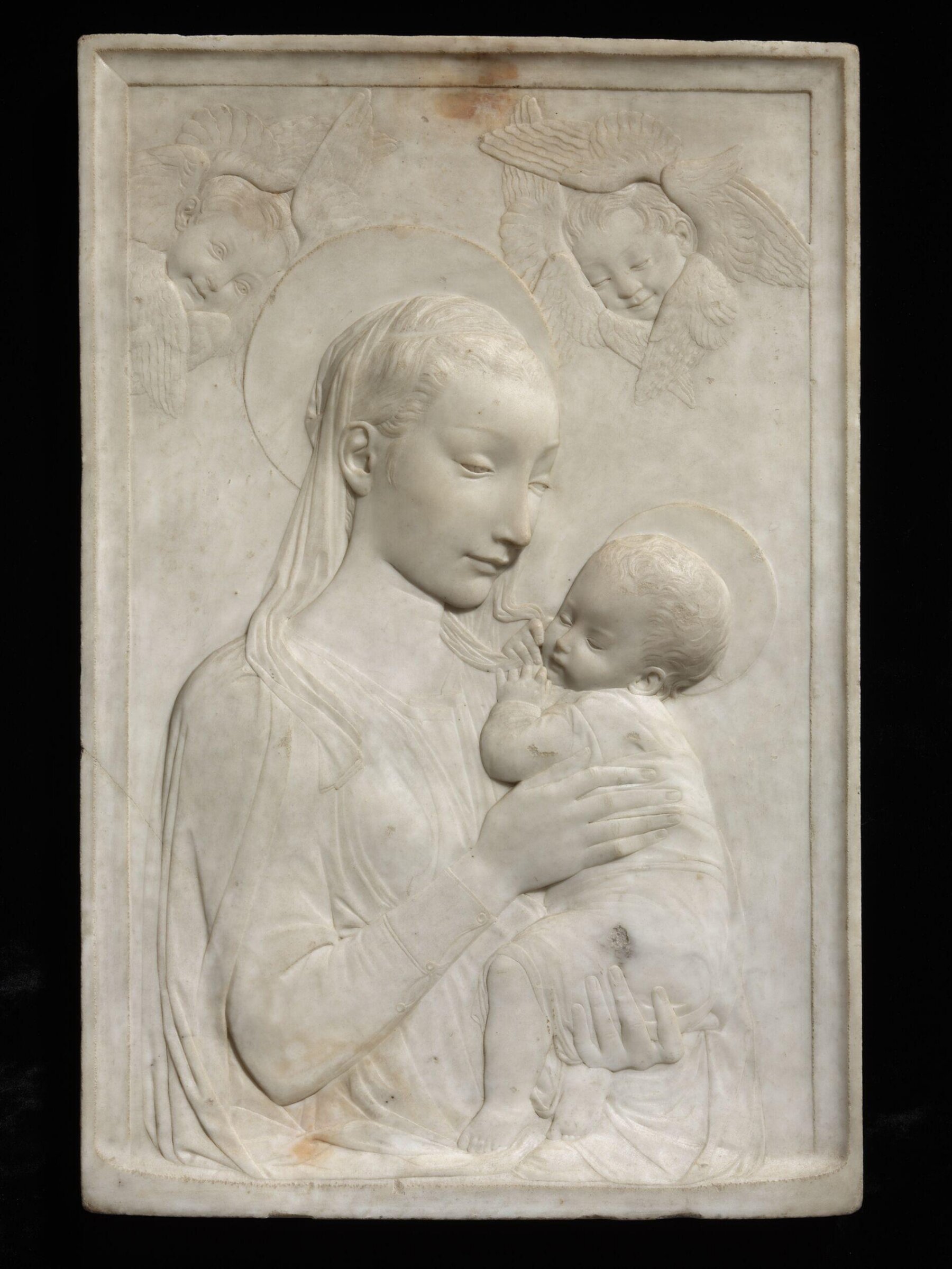 Virgin and Child with Two Cherub Heads, Giovanni Bastianini, ca. 1855