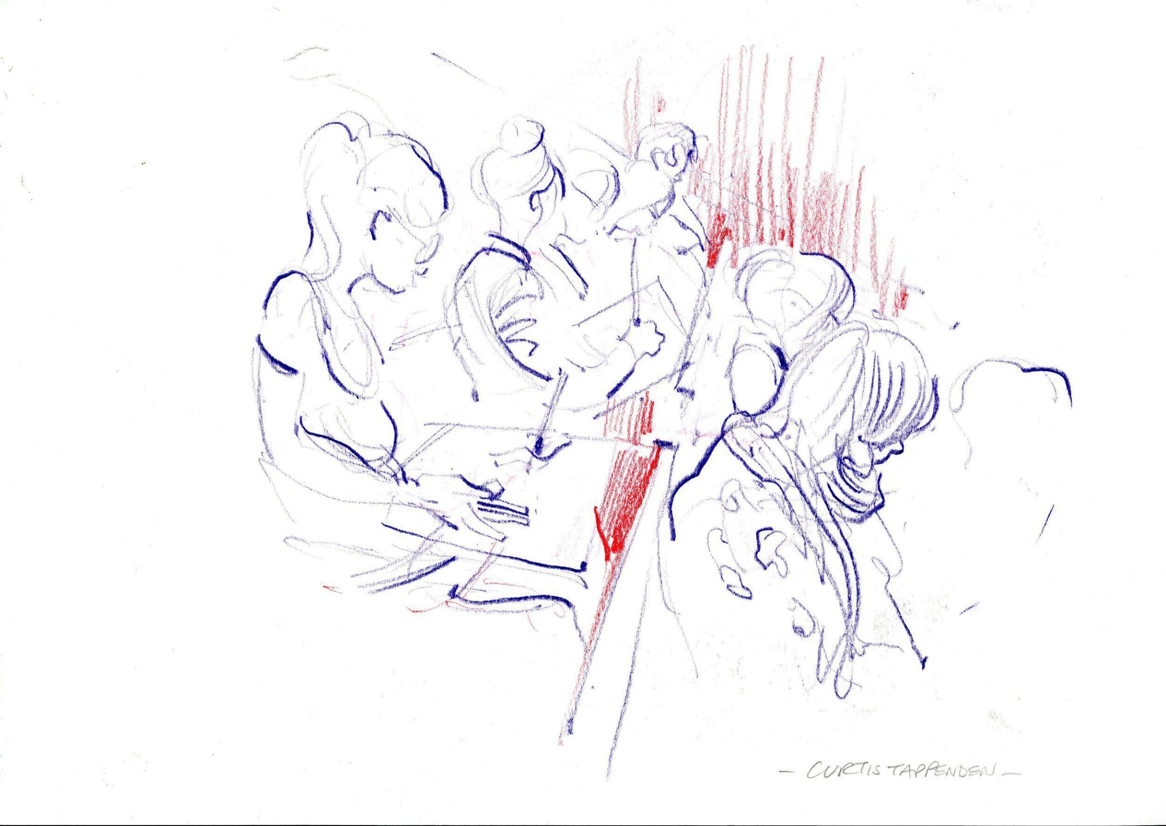Students of a sketching workshop in the V&A lecture theatre, 29 April 2018, Curtis Tappenden, 29/04/2018