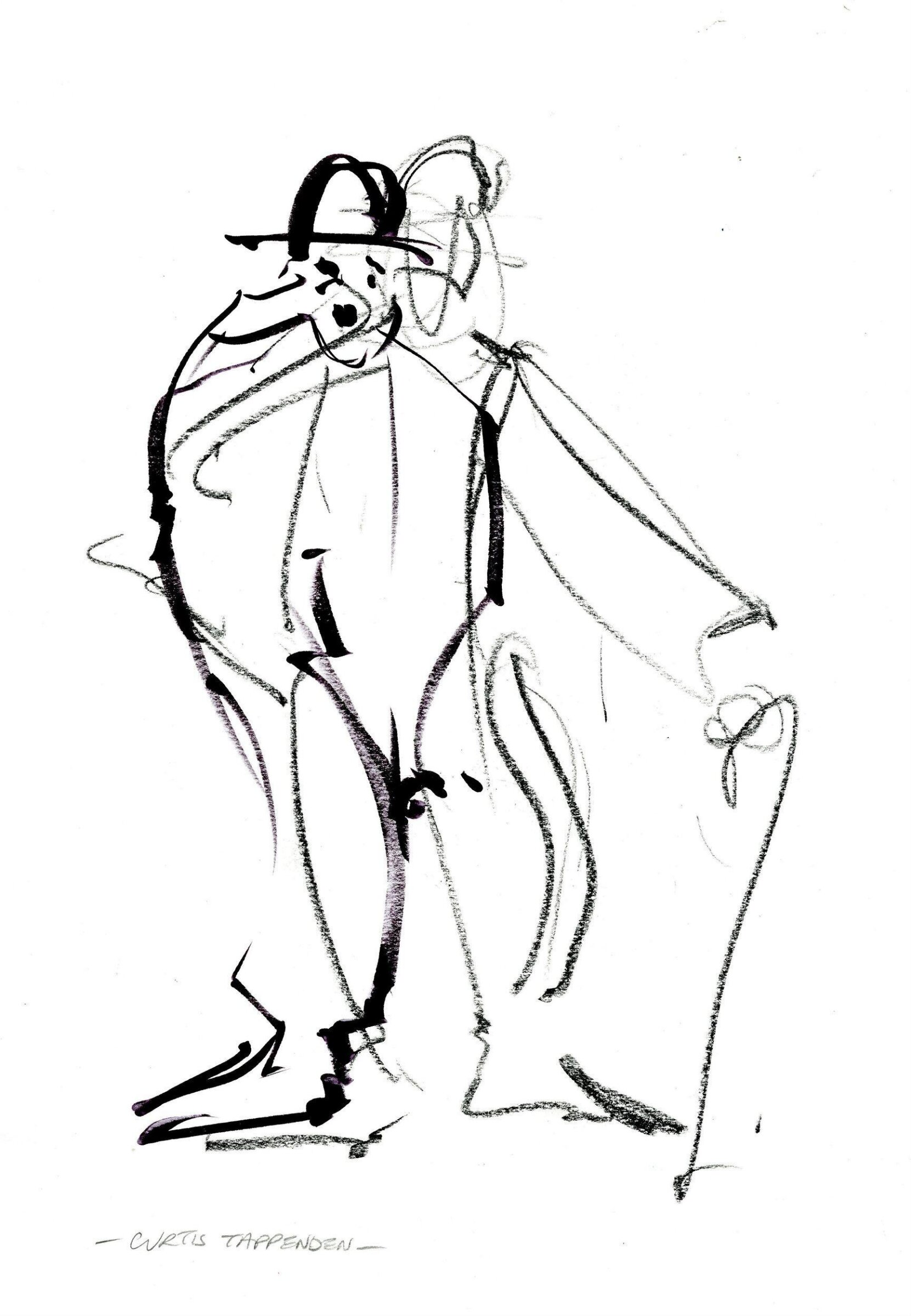 Charlie Chaplin character in Metta Theatre's extracts from 'Little Mermaid the Circus Sensation', V&A Lecture Theatre, 29 April 2018, Curtis Tappenden, 29/04/2018