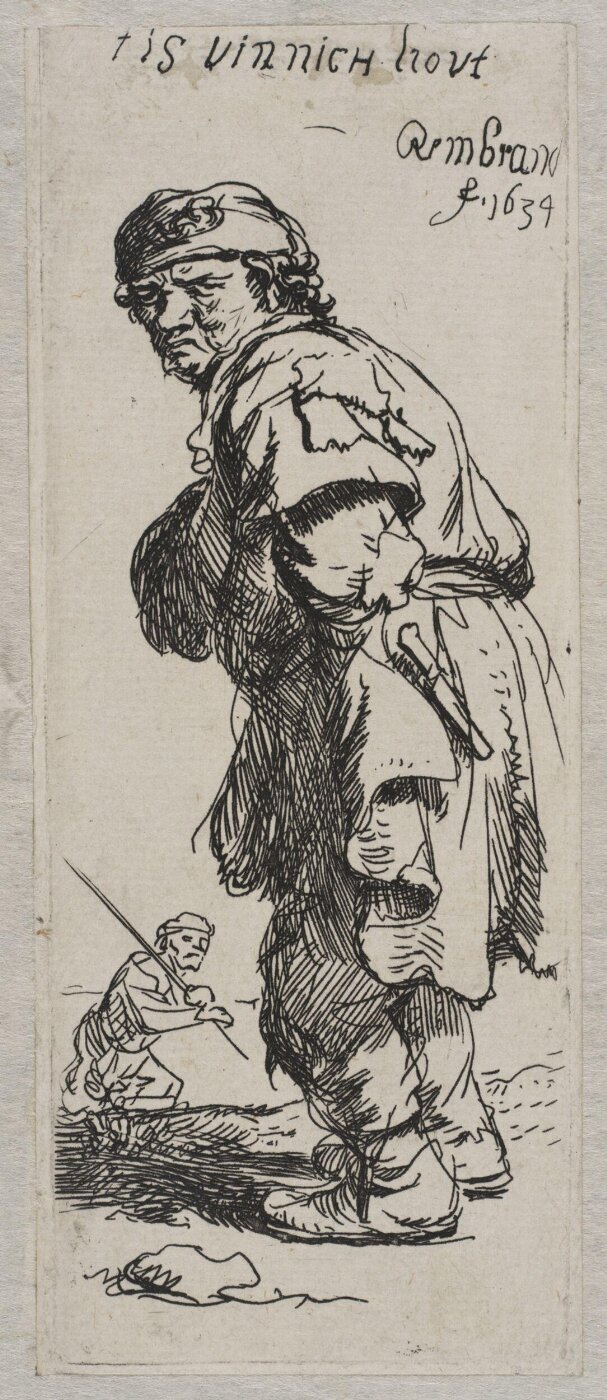 Rembrandt van Rijn, A peasant calling out: 'Tis vinnich kout'