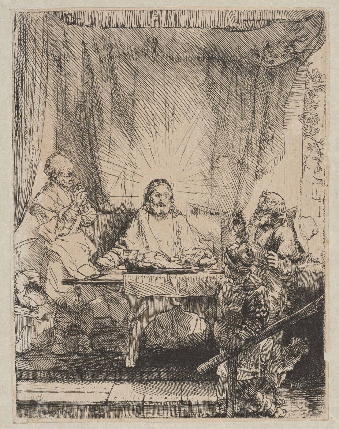 Rembrandt van Rijn, Christ at Emmaus: the larger plate