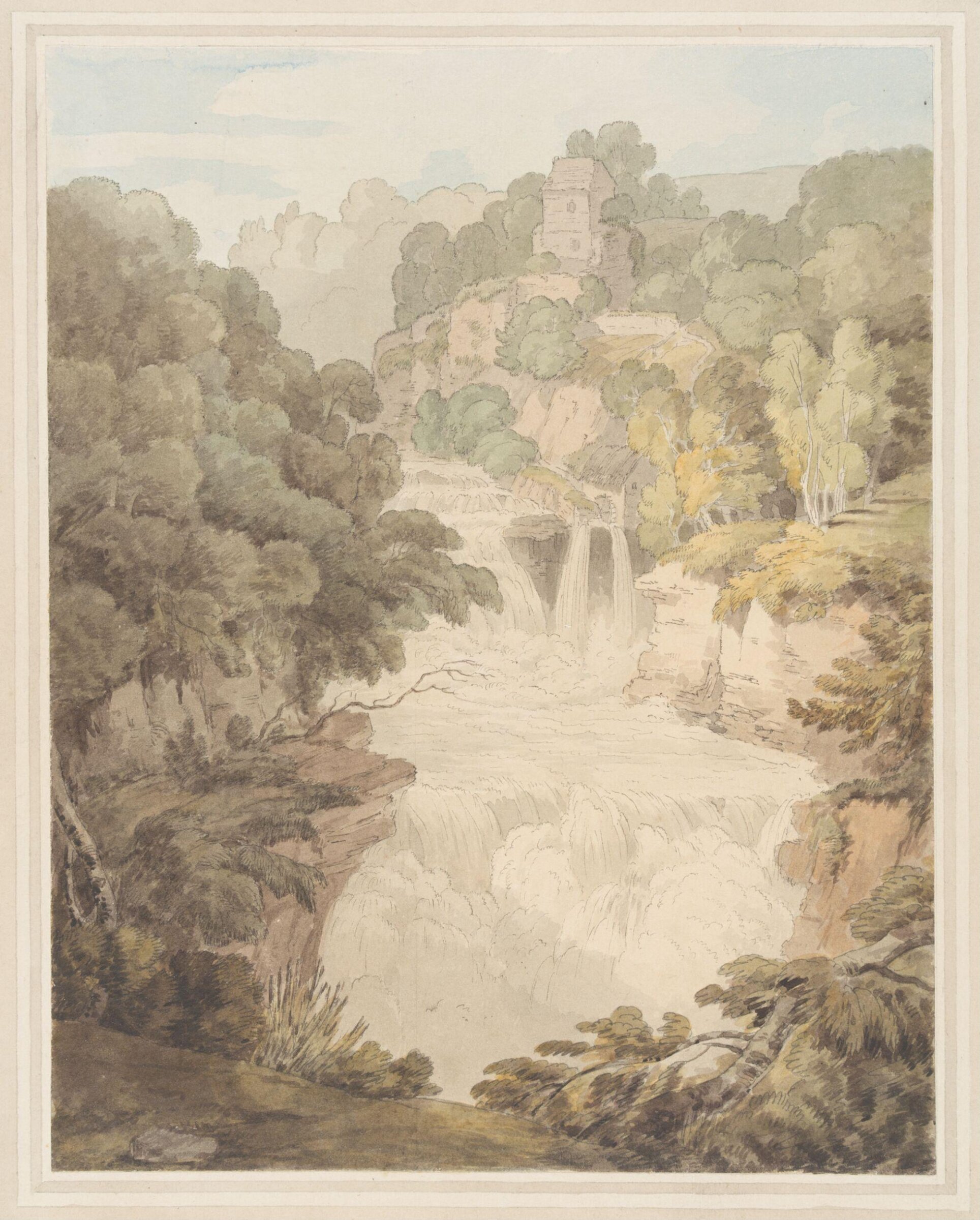 Corra Lynn, one of the Falls of the Clyde, John White Abbott, 5 July 1791