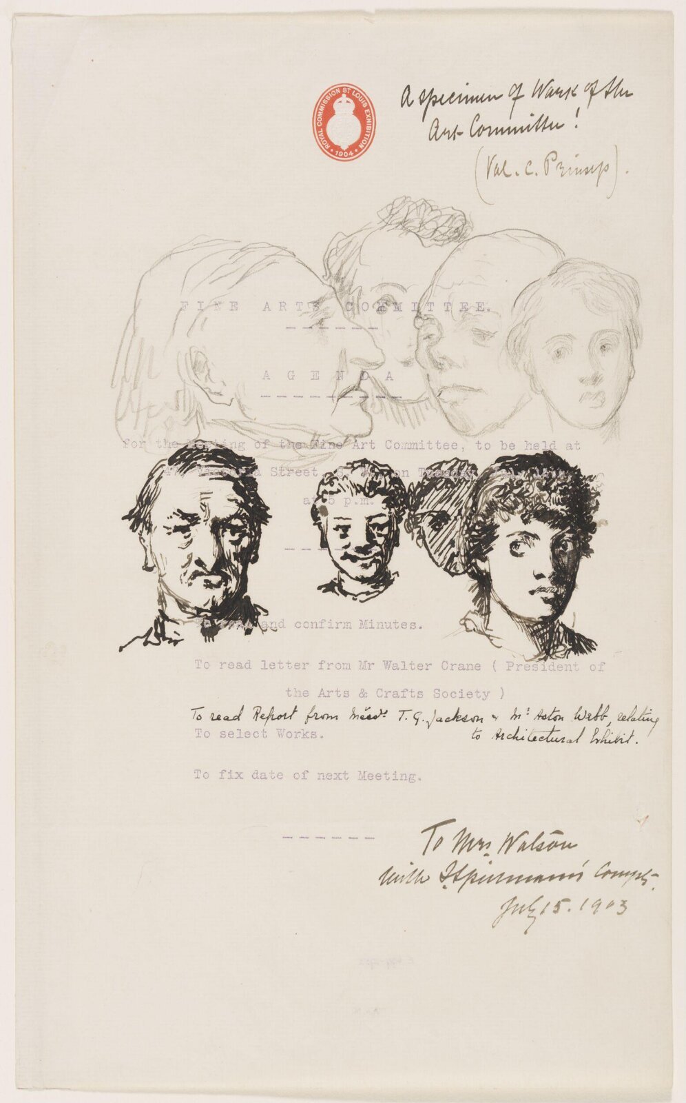 Drawing, Val Prinsep, 15/07/1903