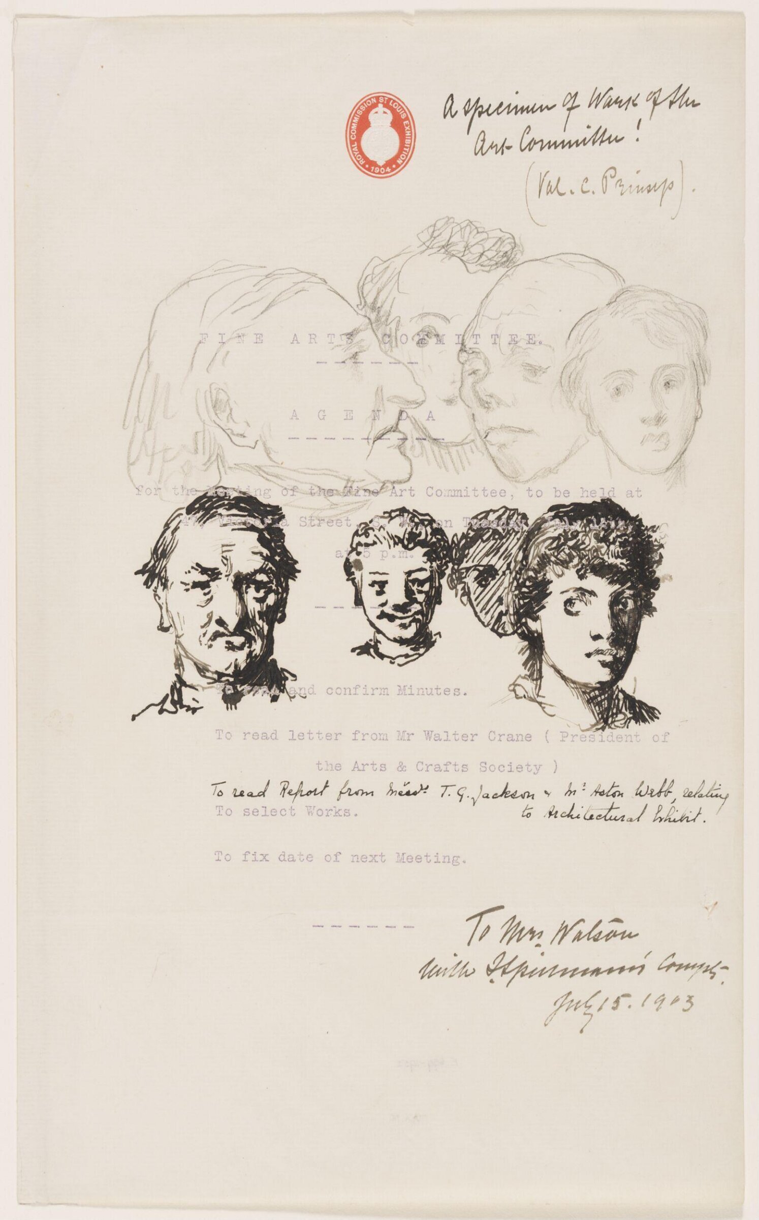 Drawing, Val Prinsep, 15/07/1903