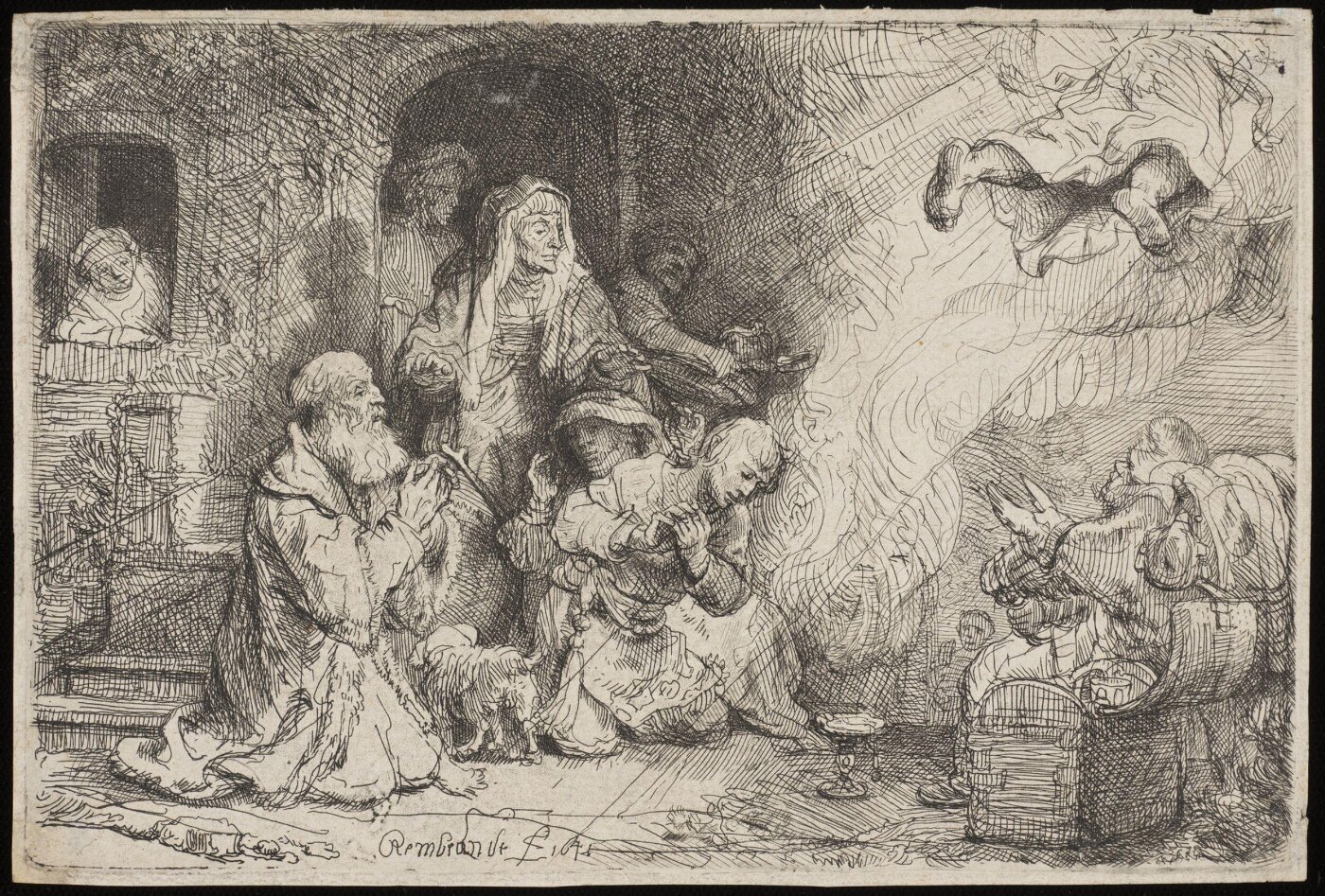 Rembrandt van Rijn, The Angel departing from the Family of Tobias