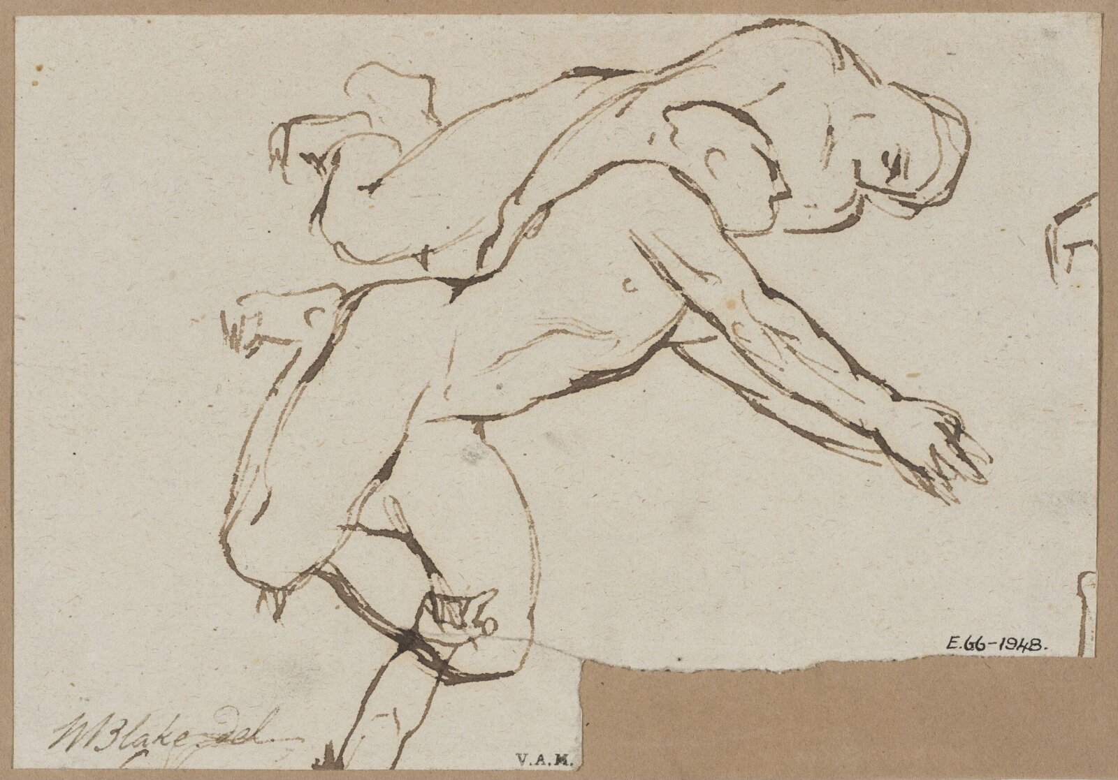 Two figures kneeling in supplication, William Blake, 1757-1827