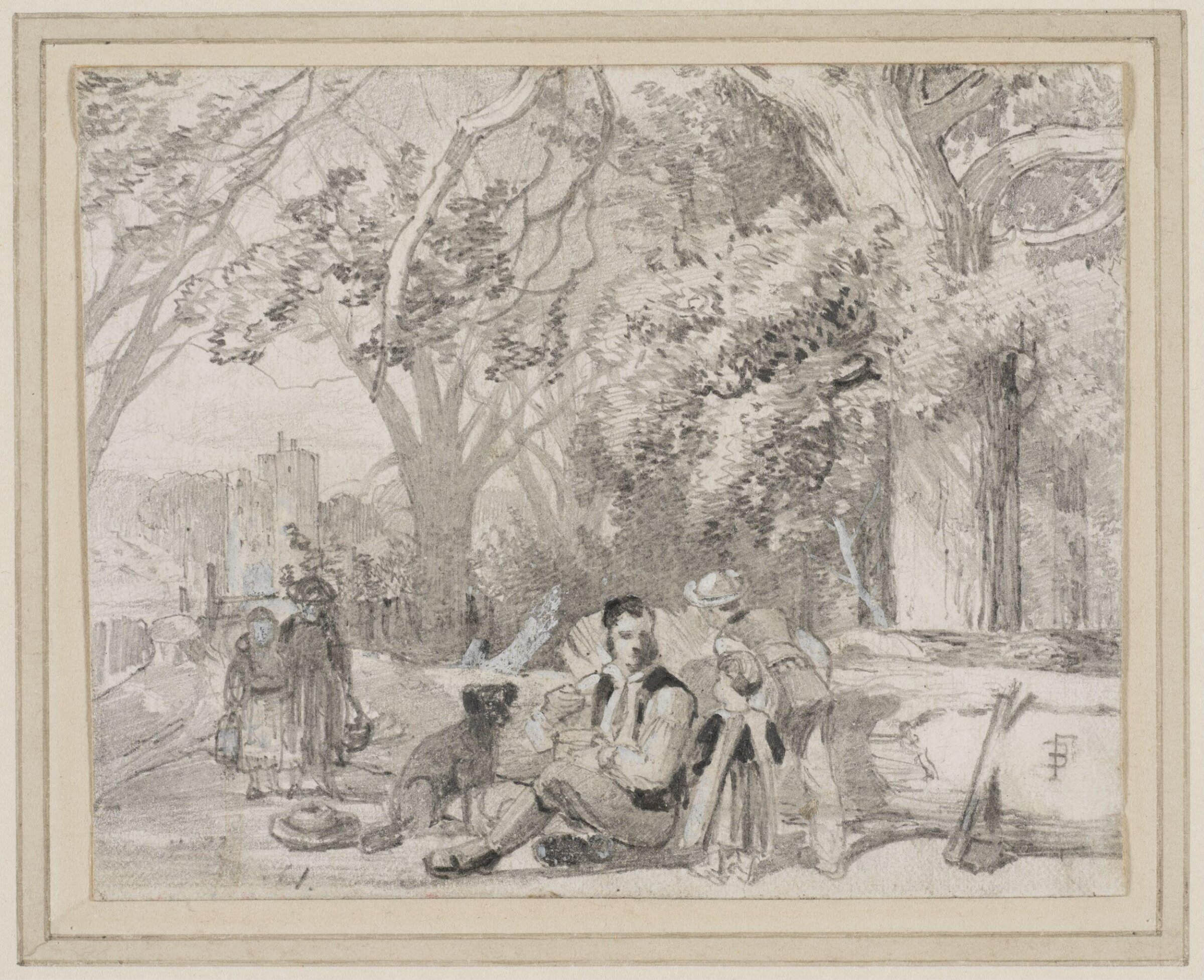 Drawing, myles birket foster, 1861