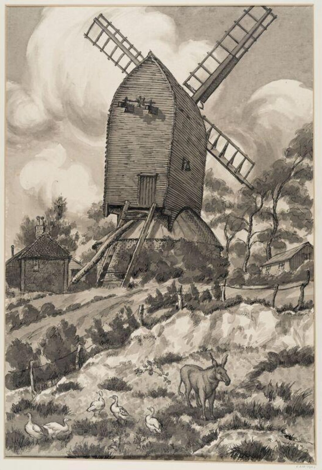 Mill on Reigate Heath, Surrey, Robert Arthur Wilson, c.1945