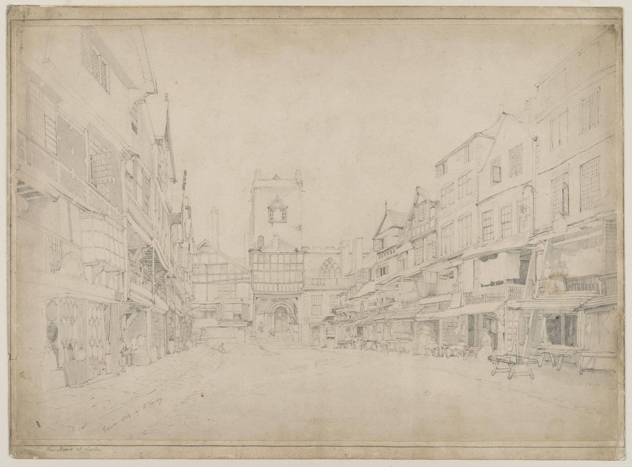 The Rows at Chester, Cornelius Varley, 1802