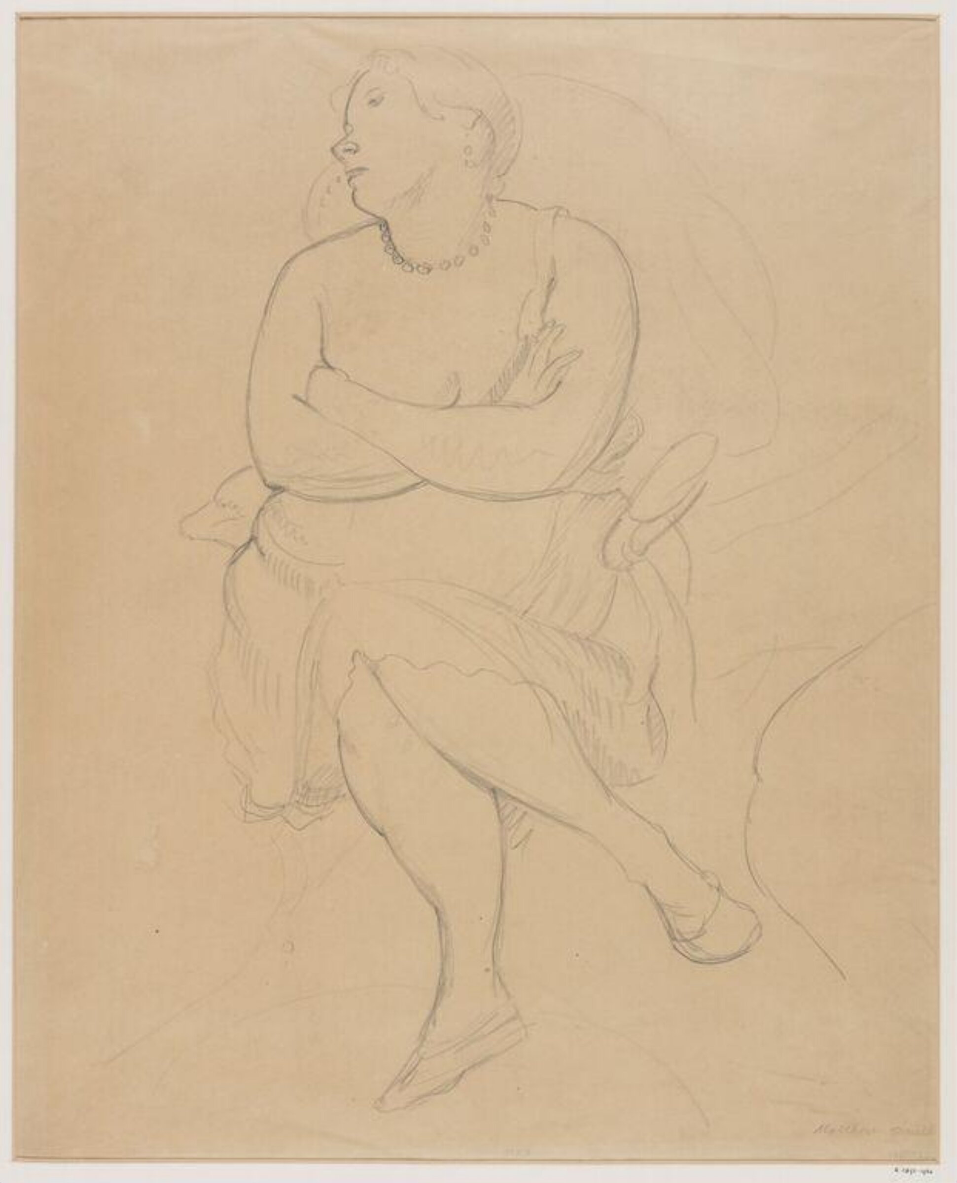 Study of woman seated in an armchair, Matthew Arnold Bracy Smith, ca.1925