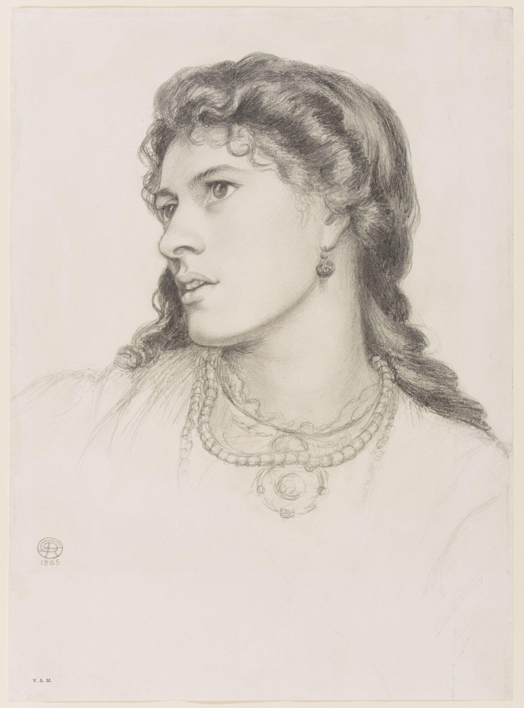 Study of a Head, Dante Gabriel Rossetti, 1865