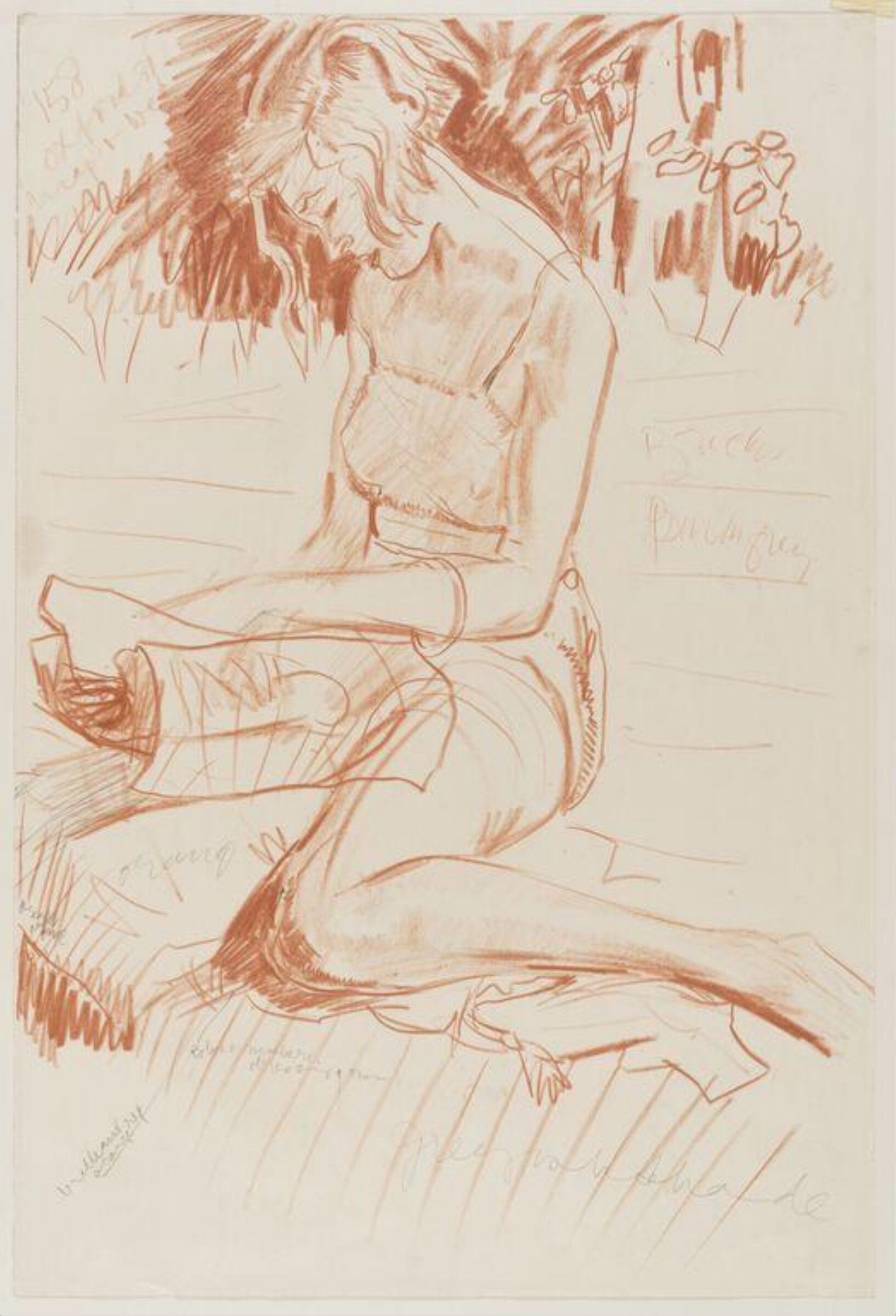 Seated female figure; a woman's head, Edna Clarke Hall, ca. 1900-1935