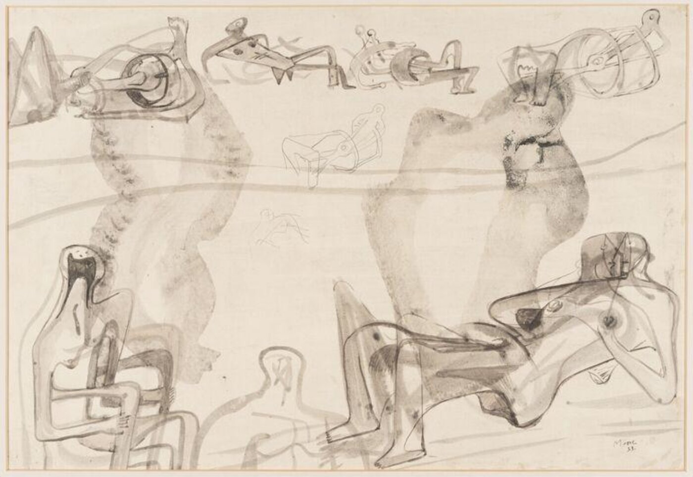 Henry Moore, Drawing for Metal Sculpture