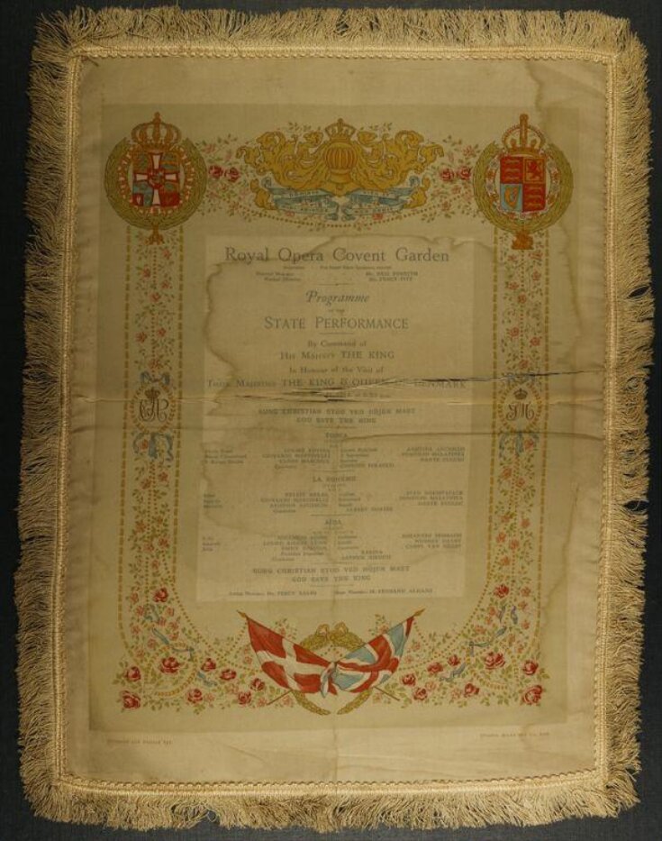 Programme of the State Performance in Honour of the King and Queen of Denmark image