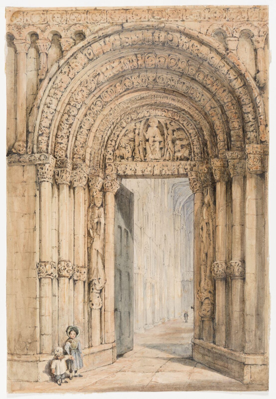 West Door Rochester, Samuel Prout, early 19th century