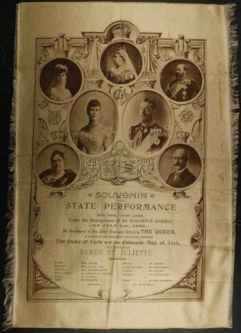 Silk programme of the State Performance at the Royal Opera, Covent Garden, 4th July 1893