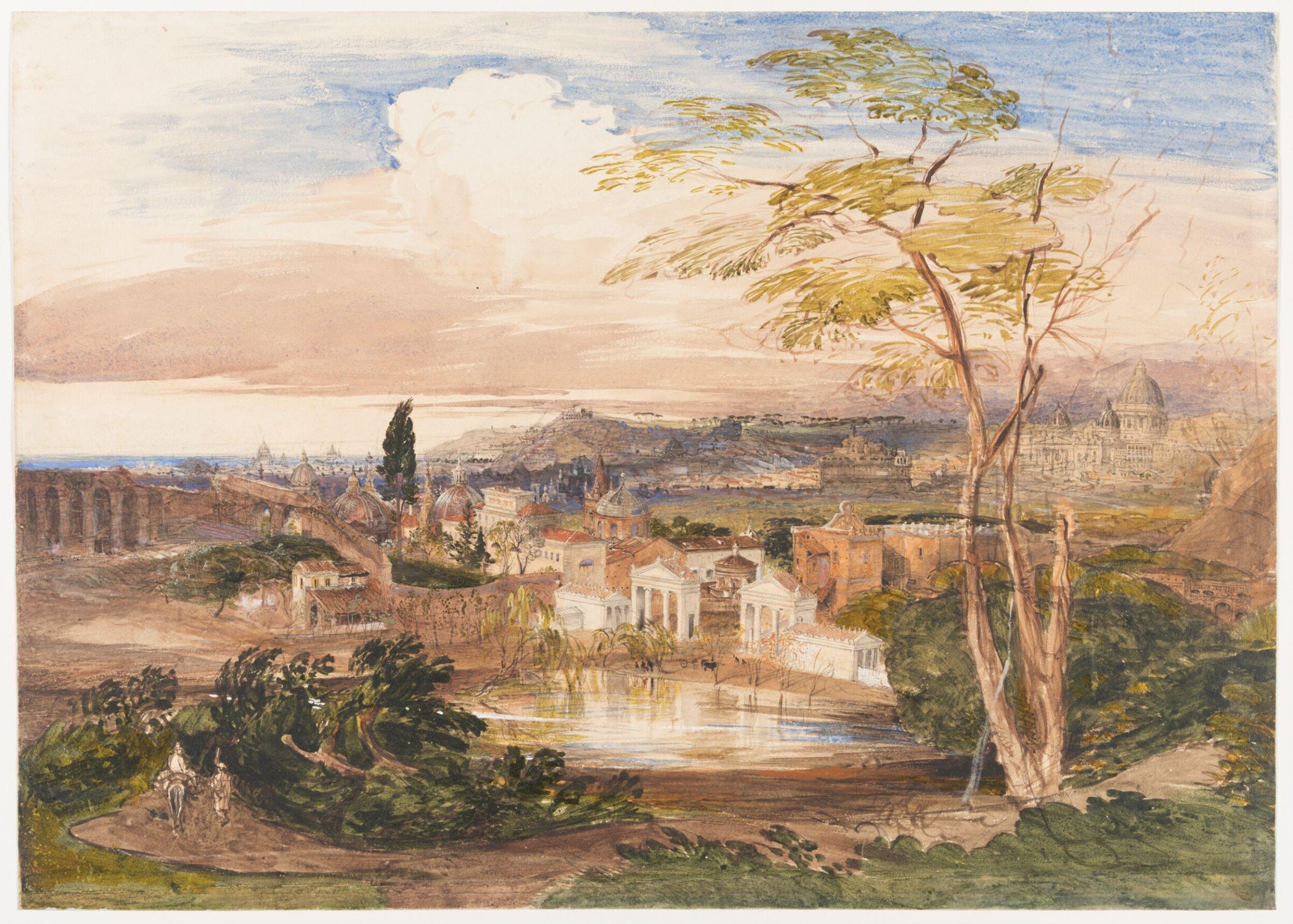 Rome from the Borghese Gardens, Samuel Palmer, 1837