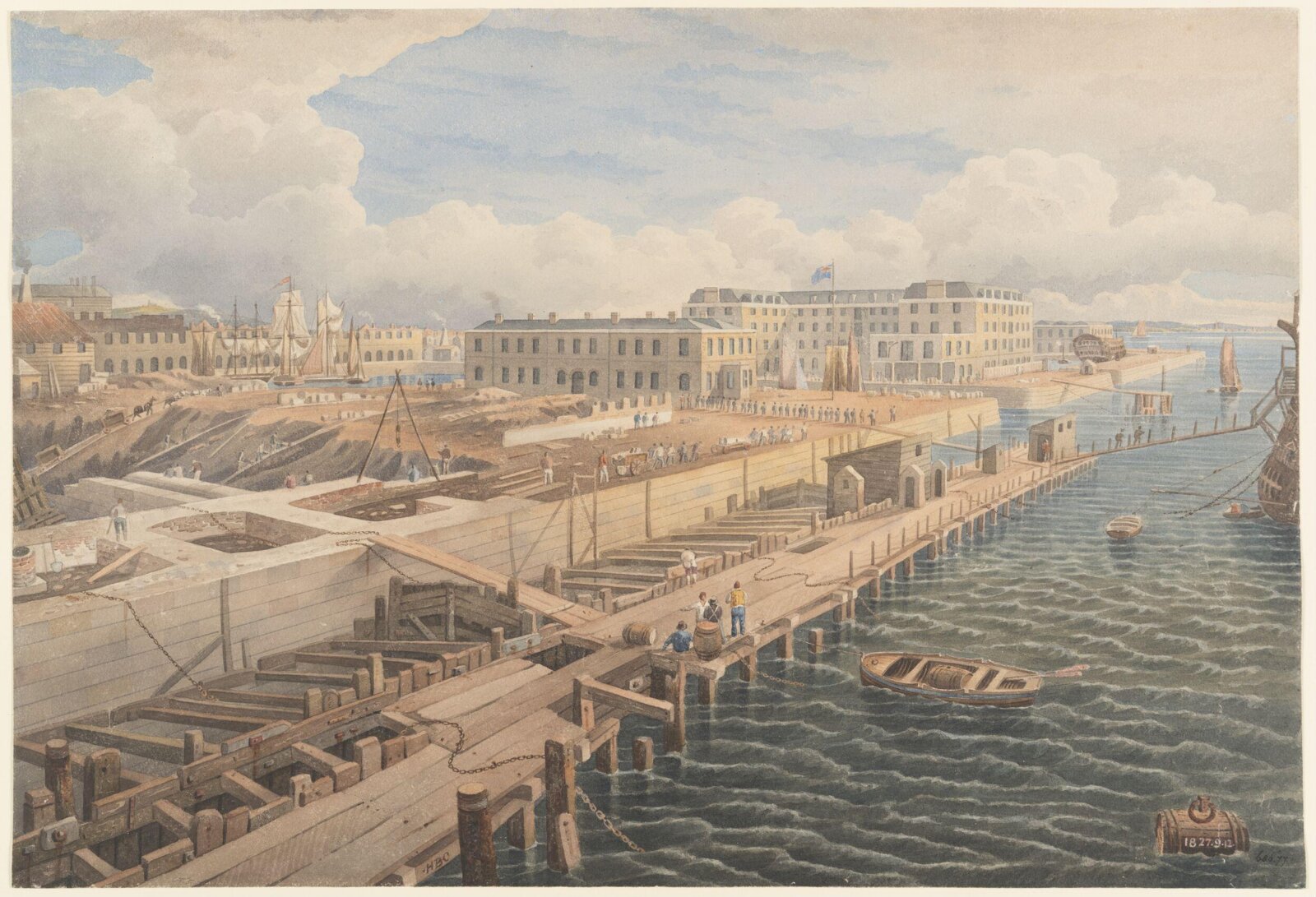 Construction of Docks, Henry Barlow Carter, 1827