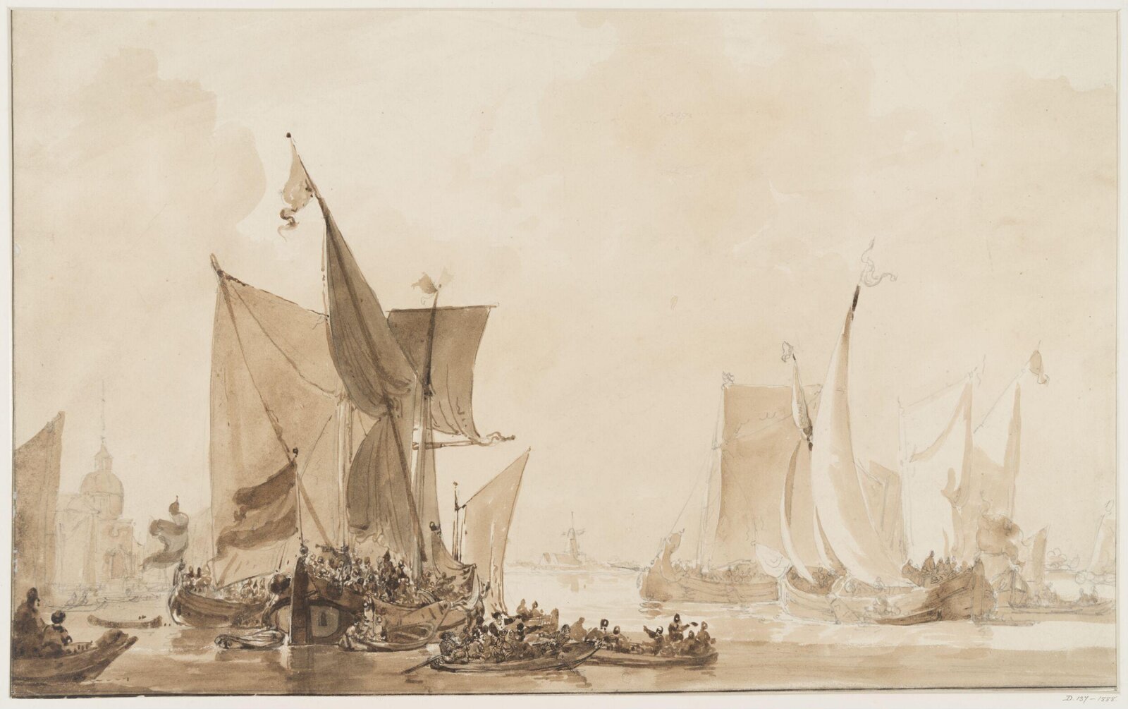 Seapiece with shipping, Augustus Wall Callcott, ca. 1805-1844