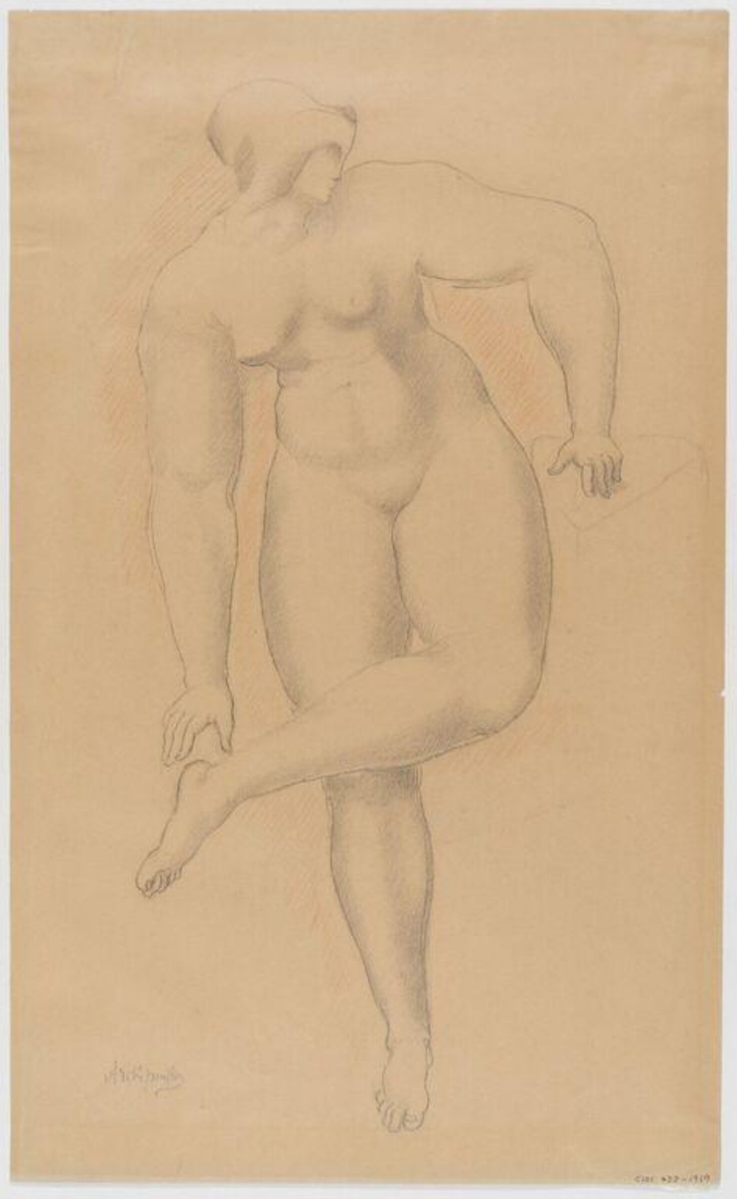 Study of the female nude, Alexander Archipenko, 1921