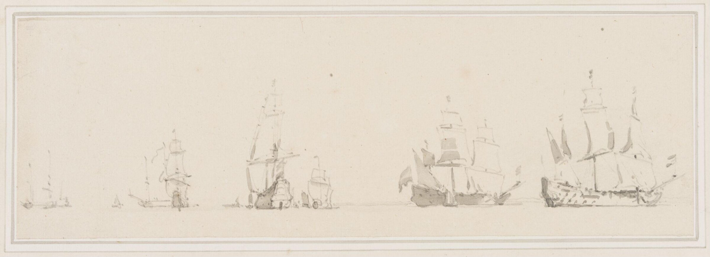 The Dutch Fleet in a Light Breeze, Willem van de Velde the Elder, Late 17th century