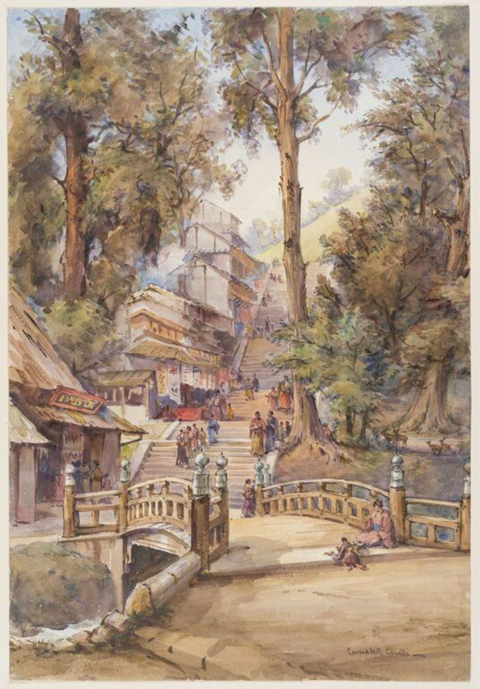Deer Park, Nara, Japan, Conrad Hector Raphael Carelli, ca. early 20th century