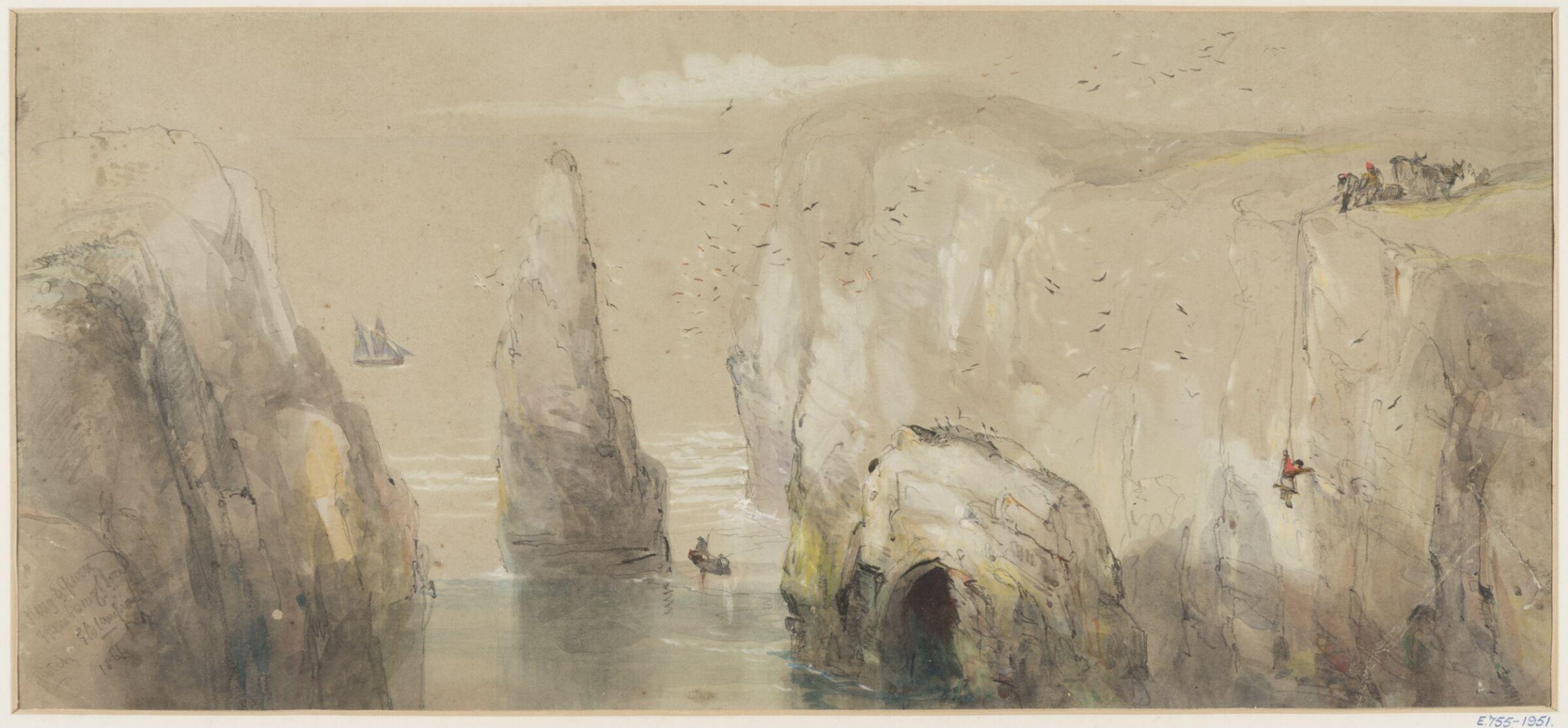 View of Flamborough Head, Yorkshire, George Bryant Campion, 1861