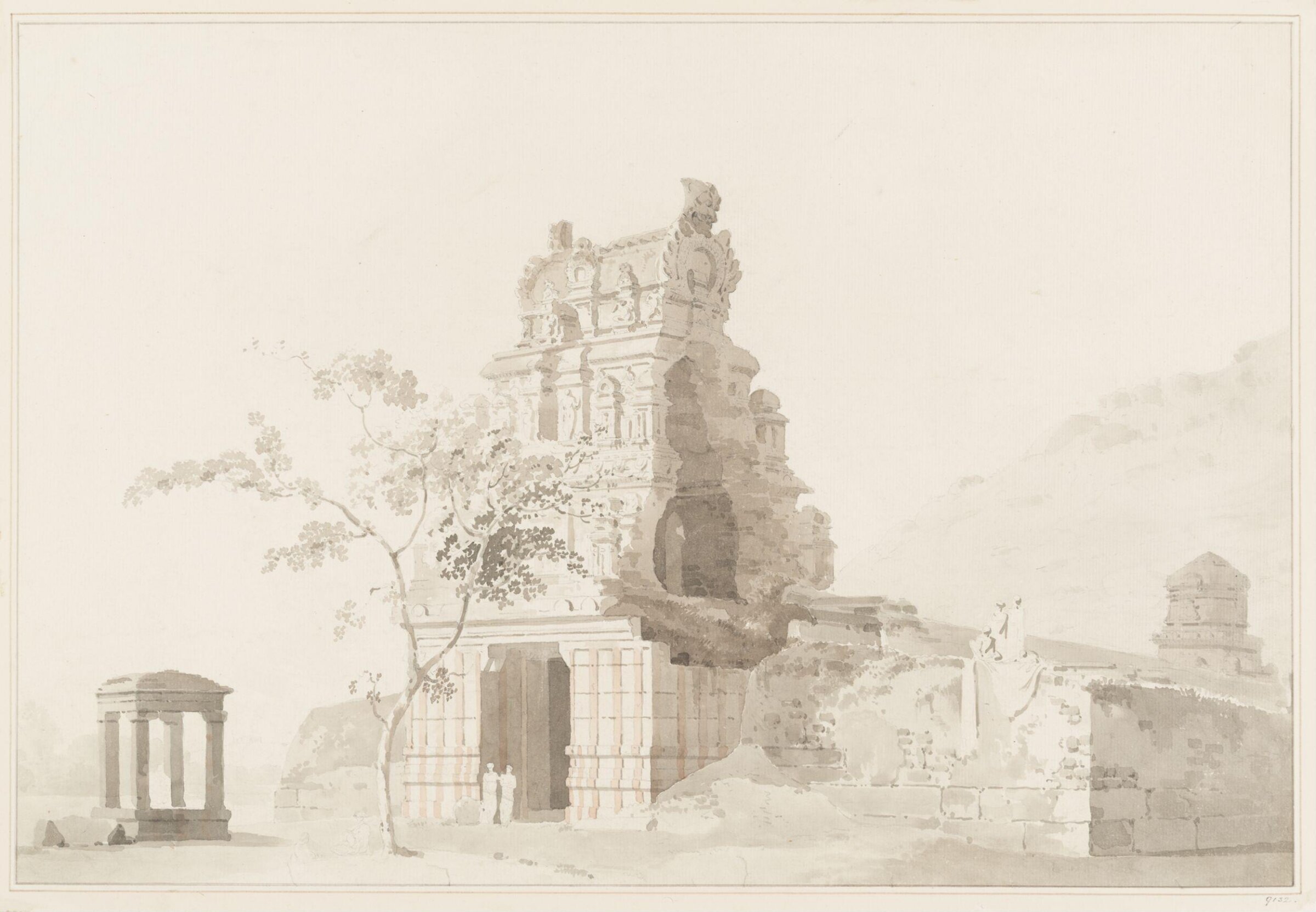 Ruined Temple near Madura, July 1792, William Daniell, July 1792