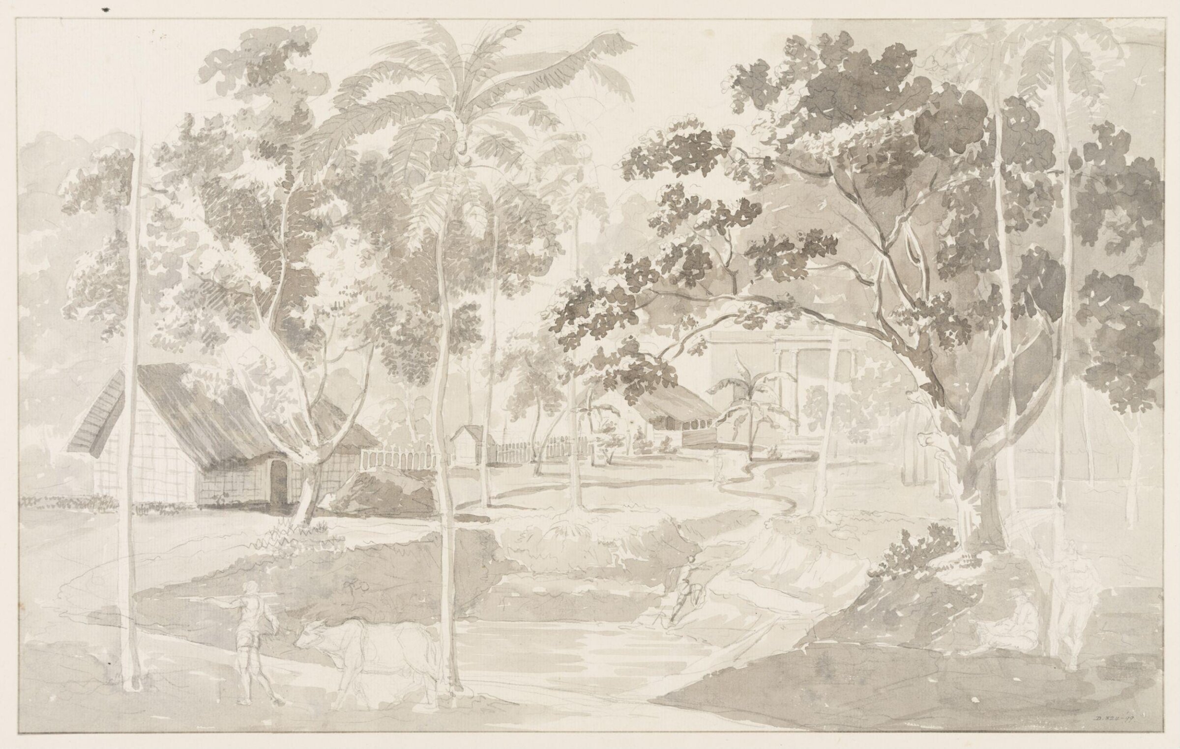 View of Cokrahutter, Bengal, William Daniell, 1769 - 1837