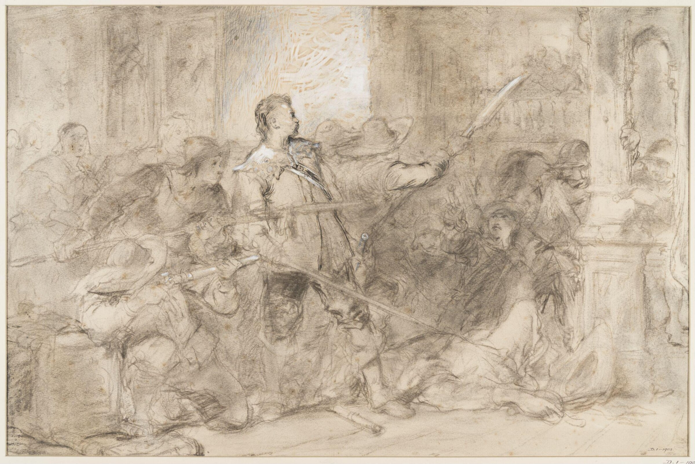 A fight between Cavaliers and Puritans, Cattermole, ca. 1825-68