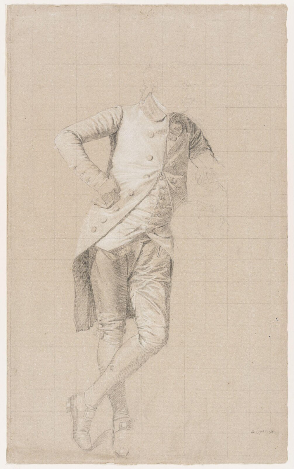 Unfinished study of a man, Copley, 1760-1815